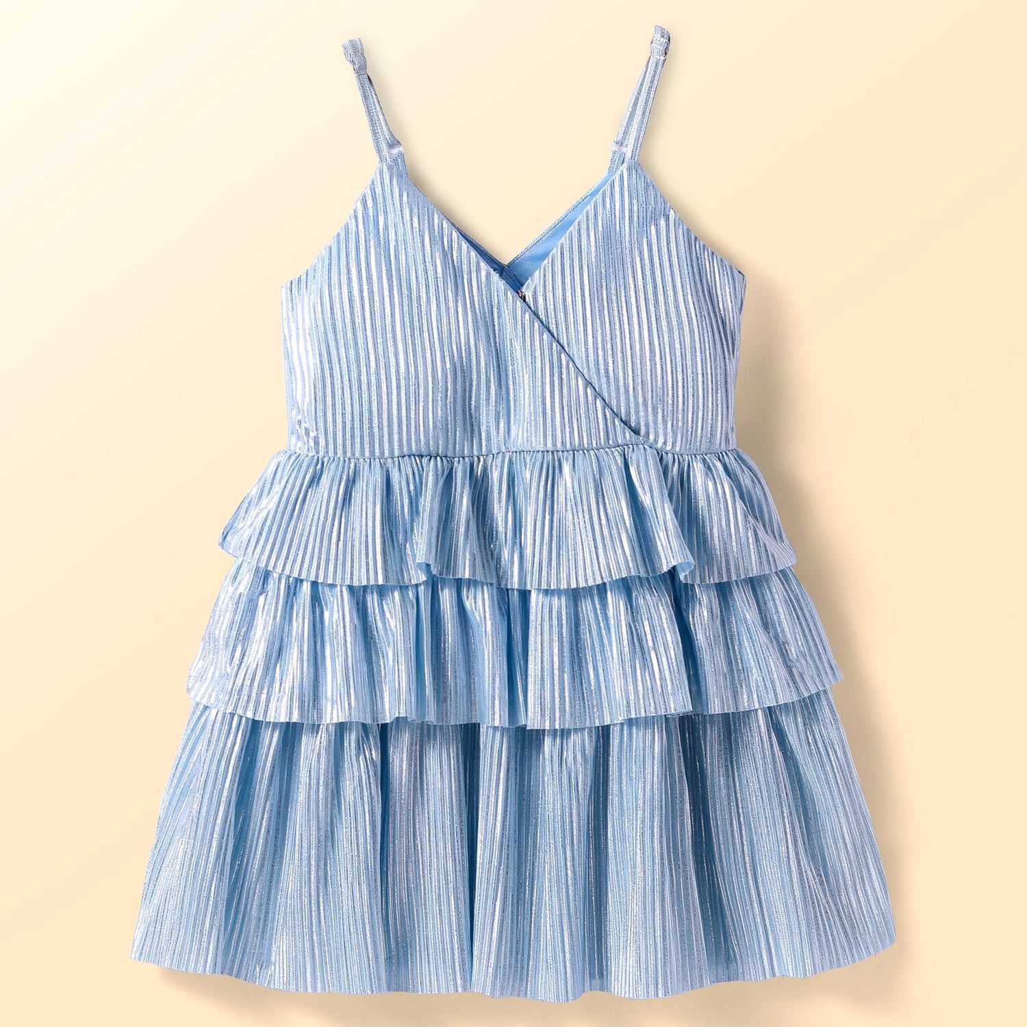 Barbie Blue Shimmer Pleating Ballerina Dress for Young Girls