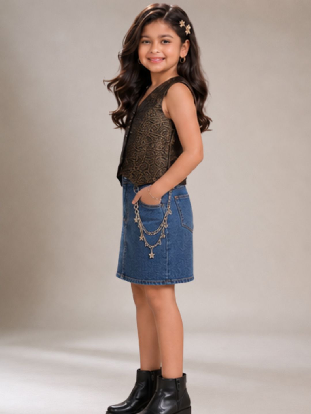 Glam up Girls Party Gold Top
