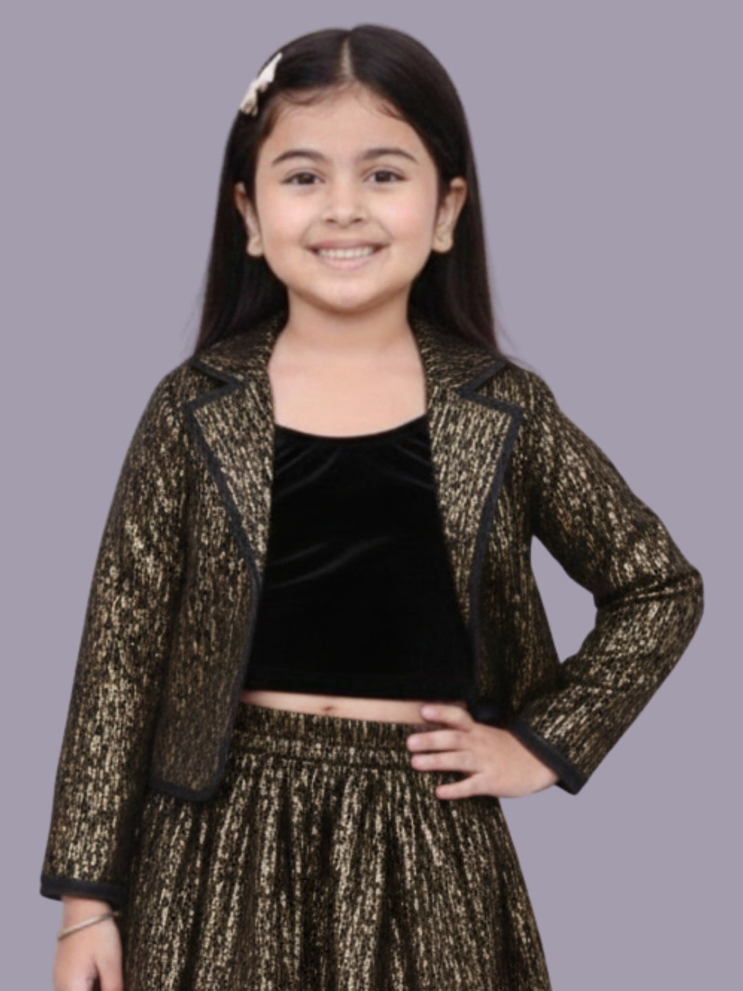 Glam up Girls Party Golden Jacket