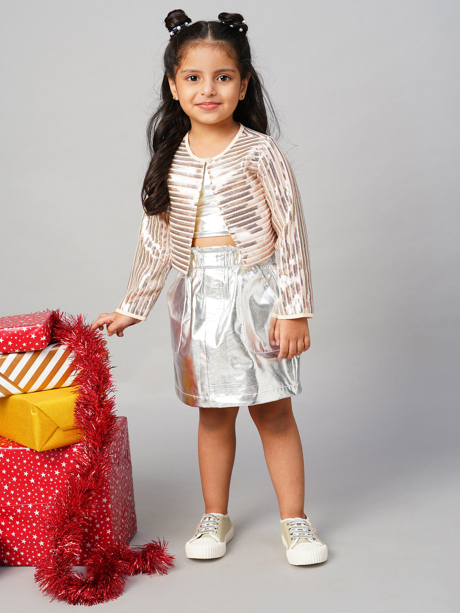 Razzle dazzle Party Gold Jacket for Girls