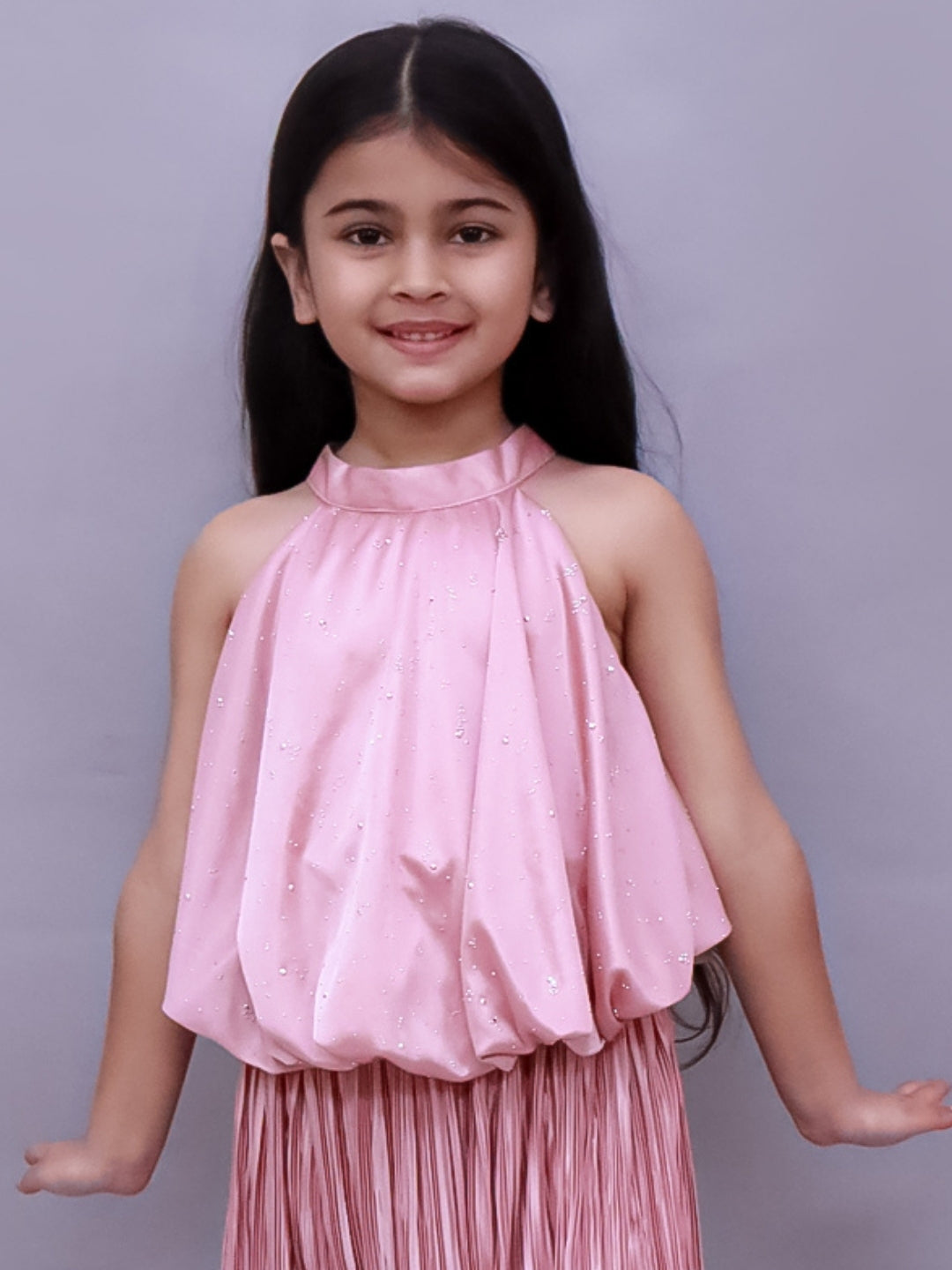 Glam Up Girls Party Peach Balloon Top