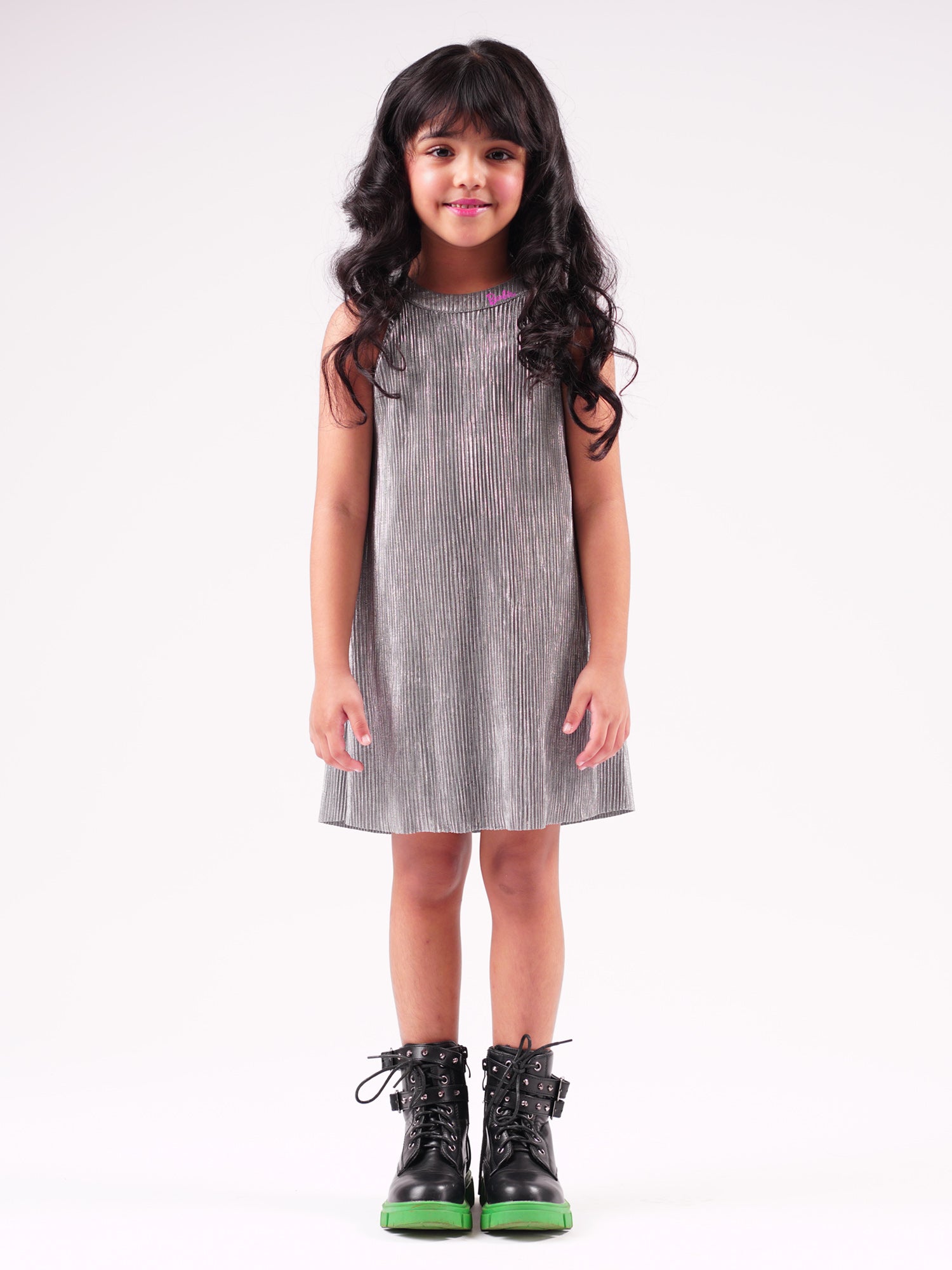 Barbie Silver shimmer Rockstar Dress For Young Girls