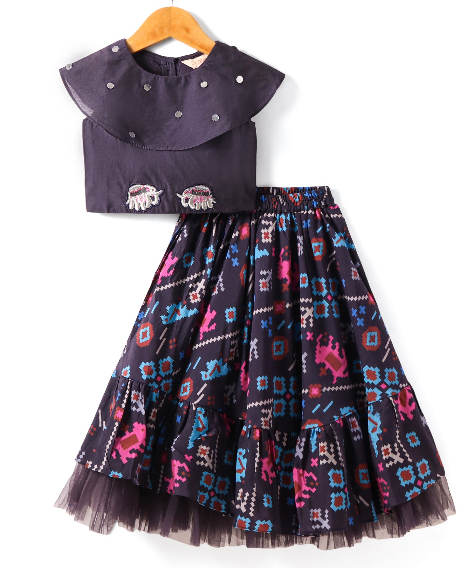 Girls choli with printed ghaghra set