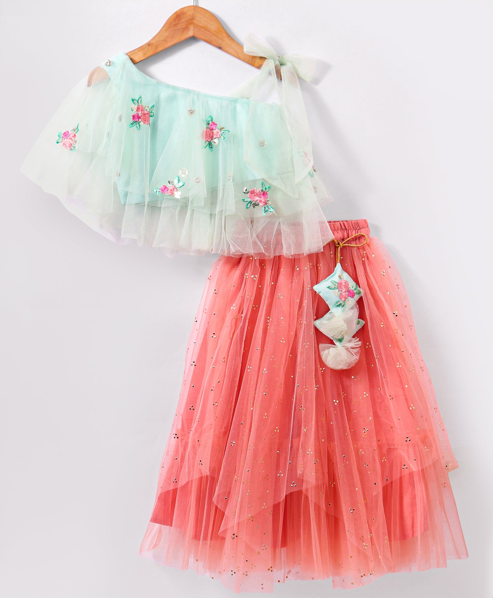 Girls embroidered choli with ghaghra set