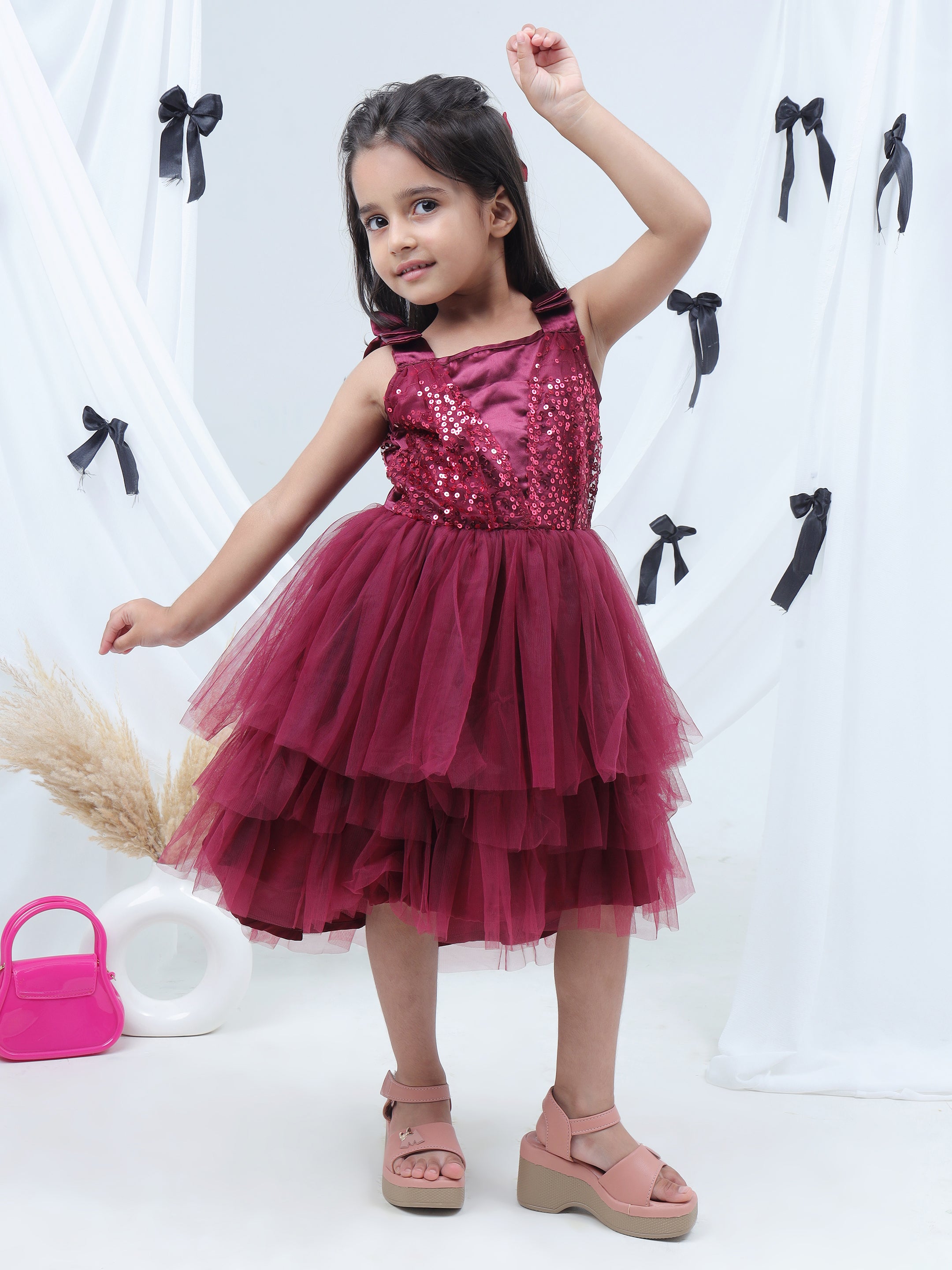 Razzle Dazzle Wine Party Dress for Girls