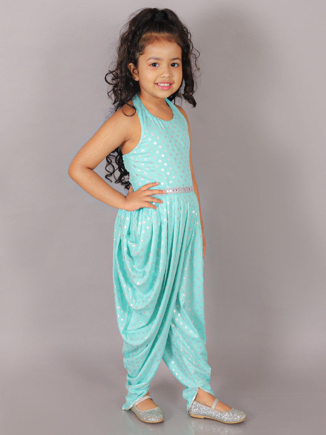 Fusion Fair Girls Blue Dhoti Jumper