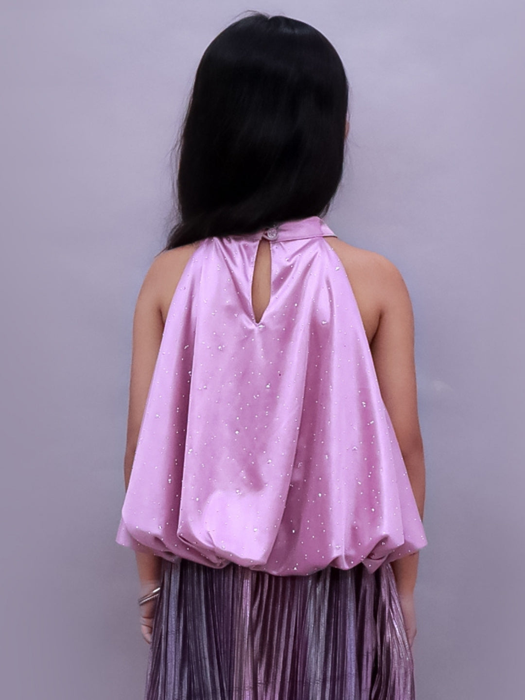 Glam Up Girls Party Purple Balloon Top