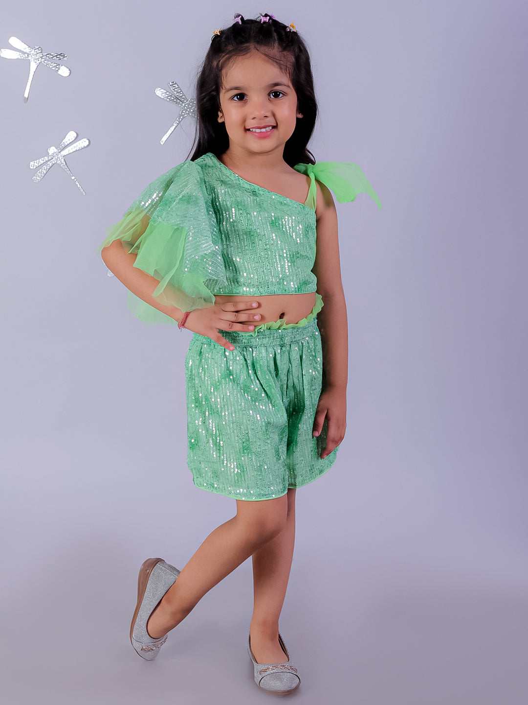 Lil Drama Girls Party top with shorts