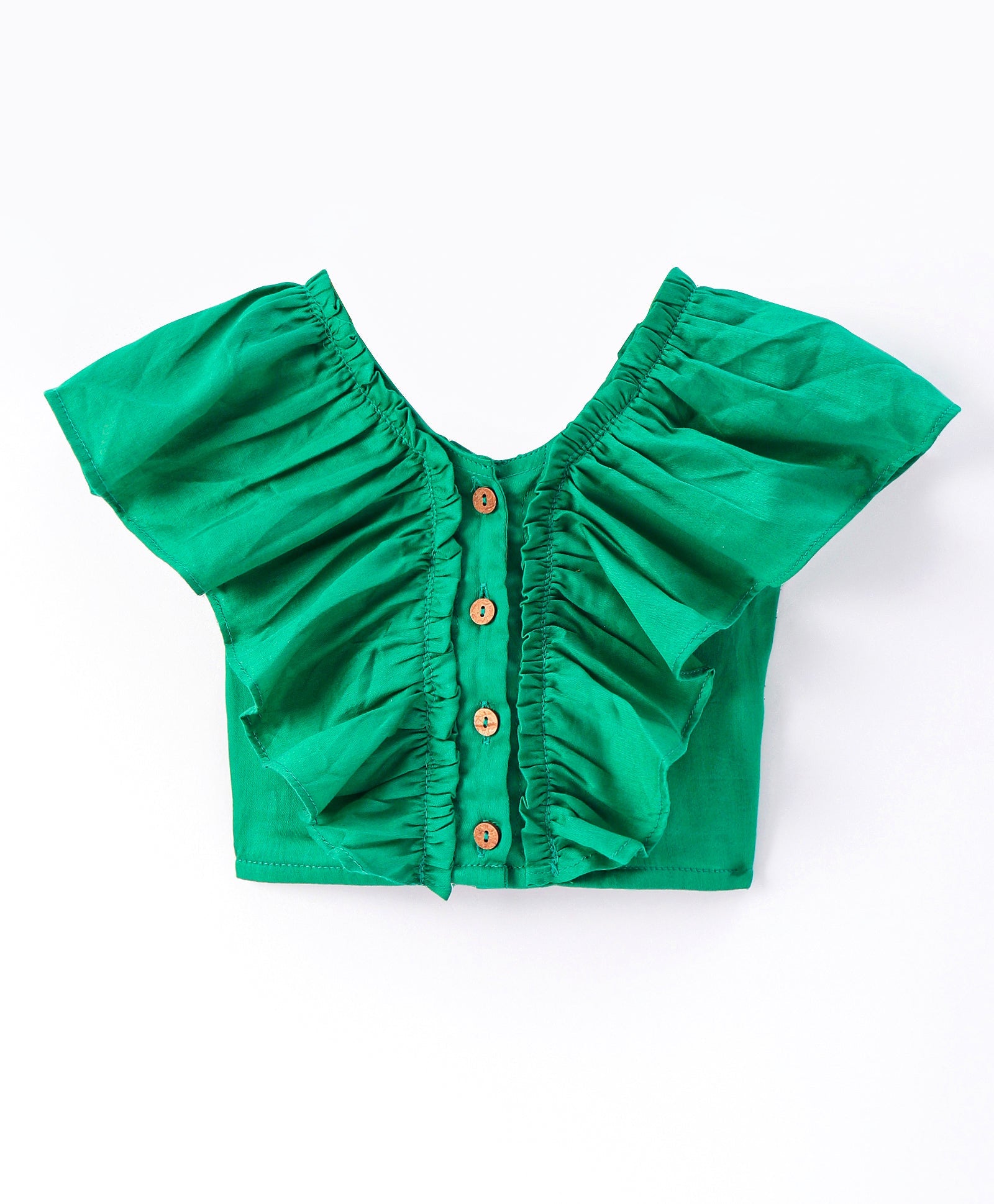 Girls Stylish and Trendy Cotton satin Ruffle Top with Shorts