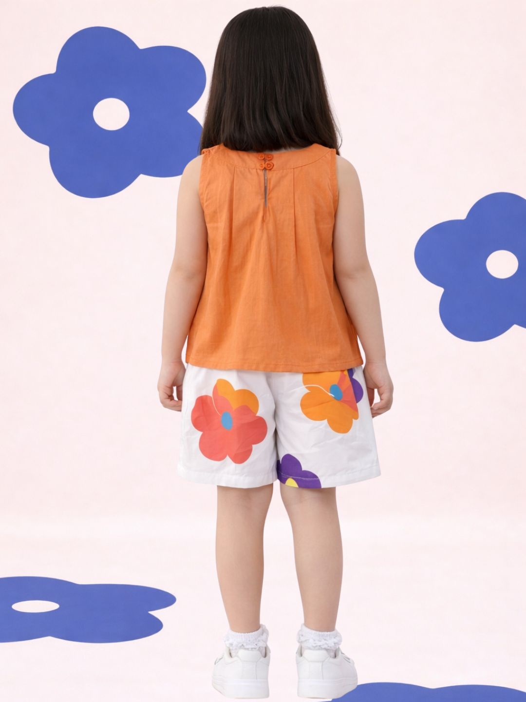 Petal Play Girls Floral Orange Co-Ordinate Set