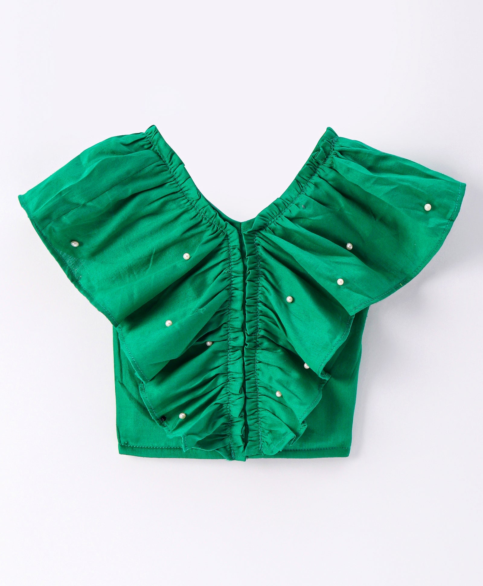 Girls Stylish and Trendy Cotton satin Ruffle Top with Shorts