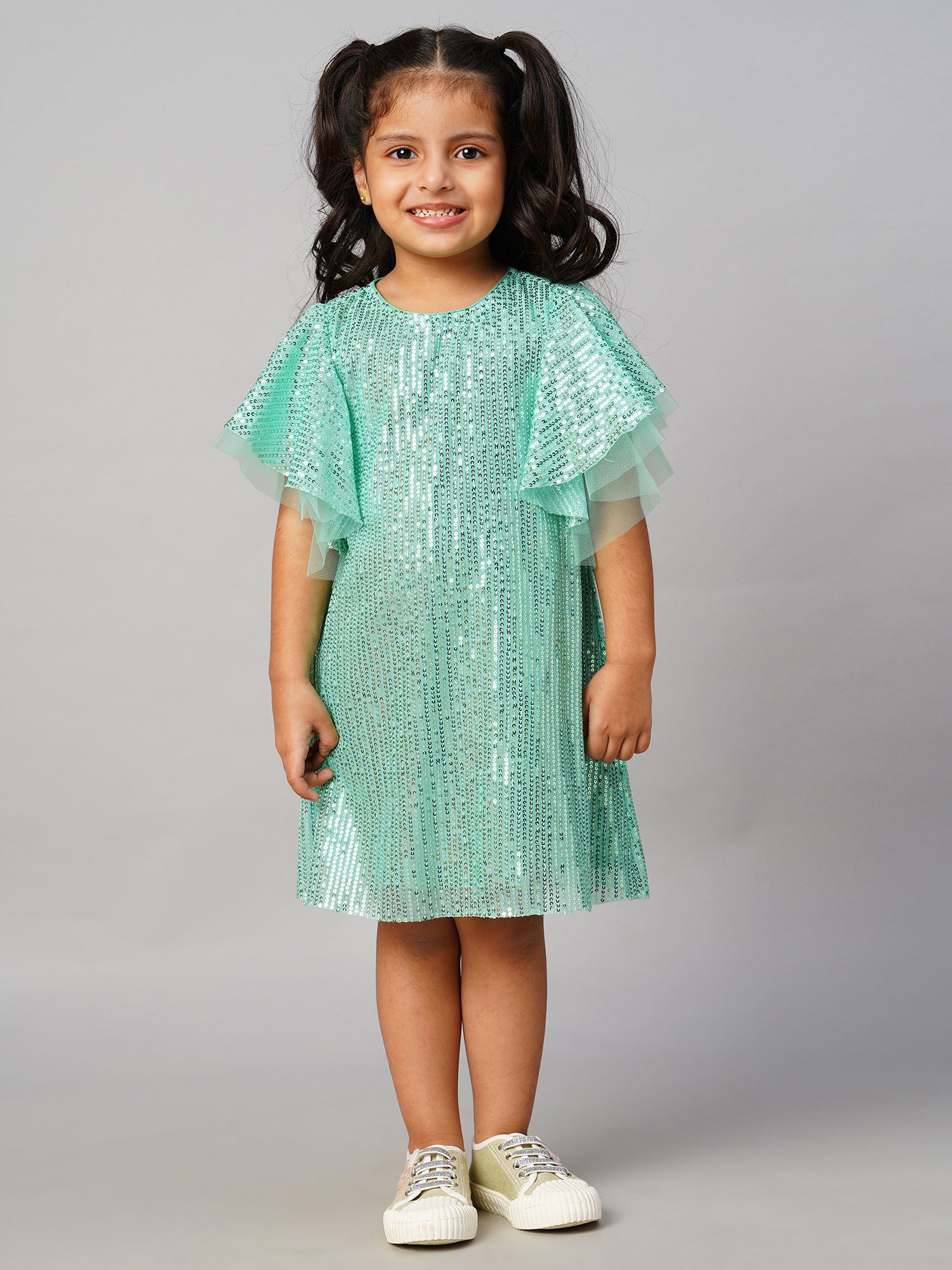 Razzle Dazzle Girls Sea Green Party Dress