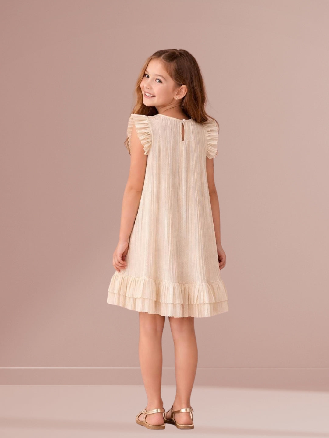 Glam Up Girls Party Gold Dress