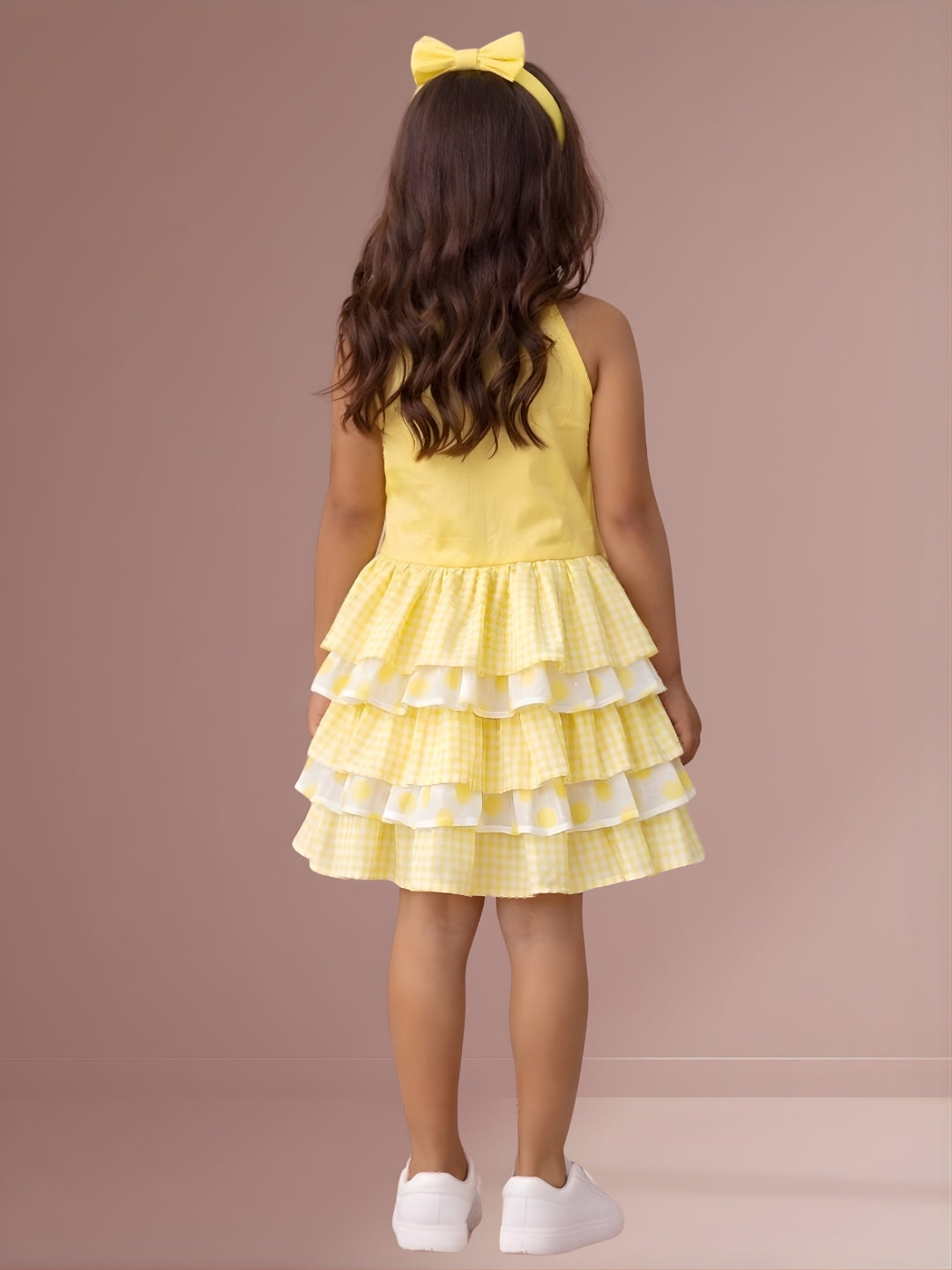 Citrus Crush Girls Yellow Cotton Top and Skirt