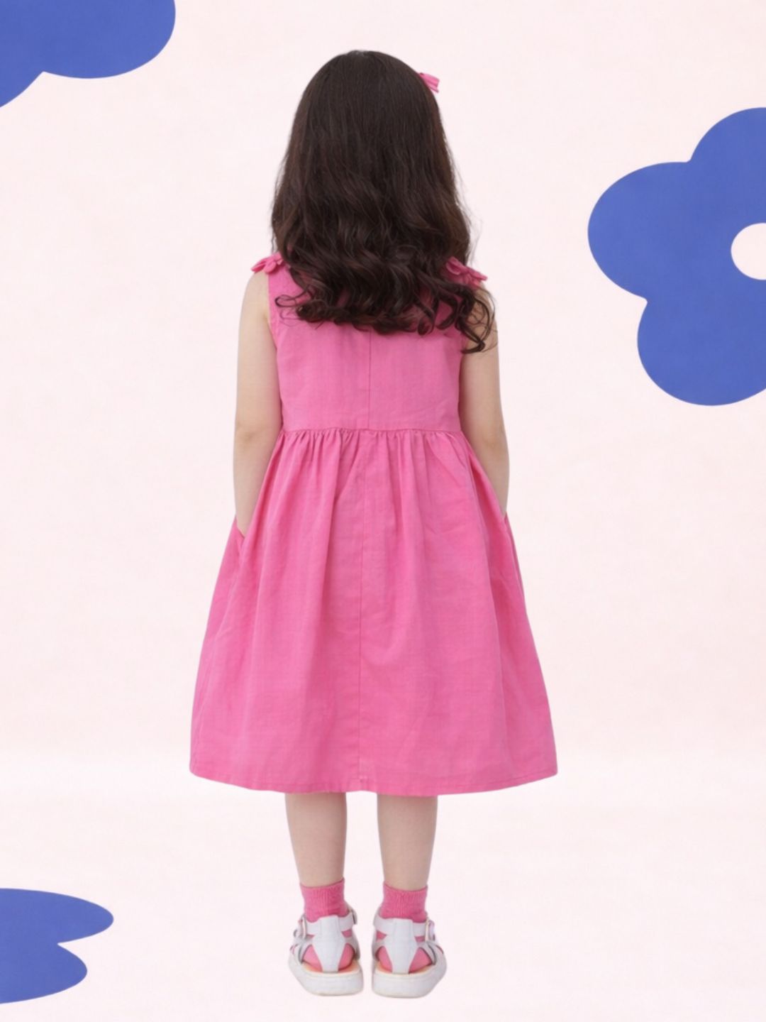 Petal Play Girls Pink Cotton Dress