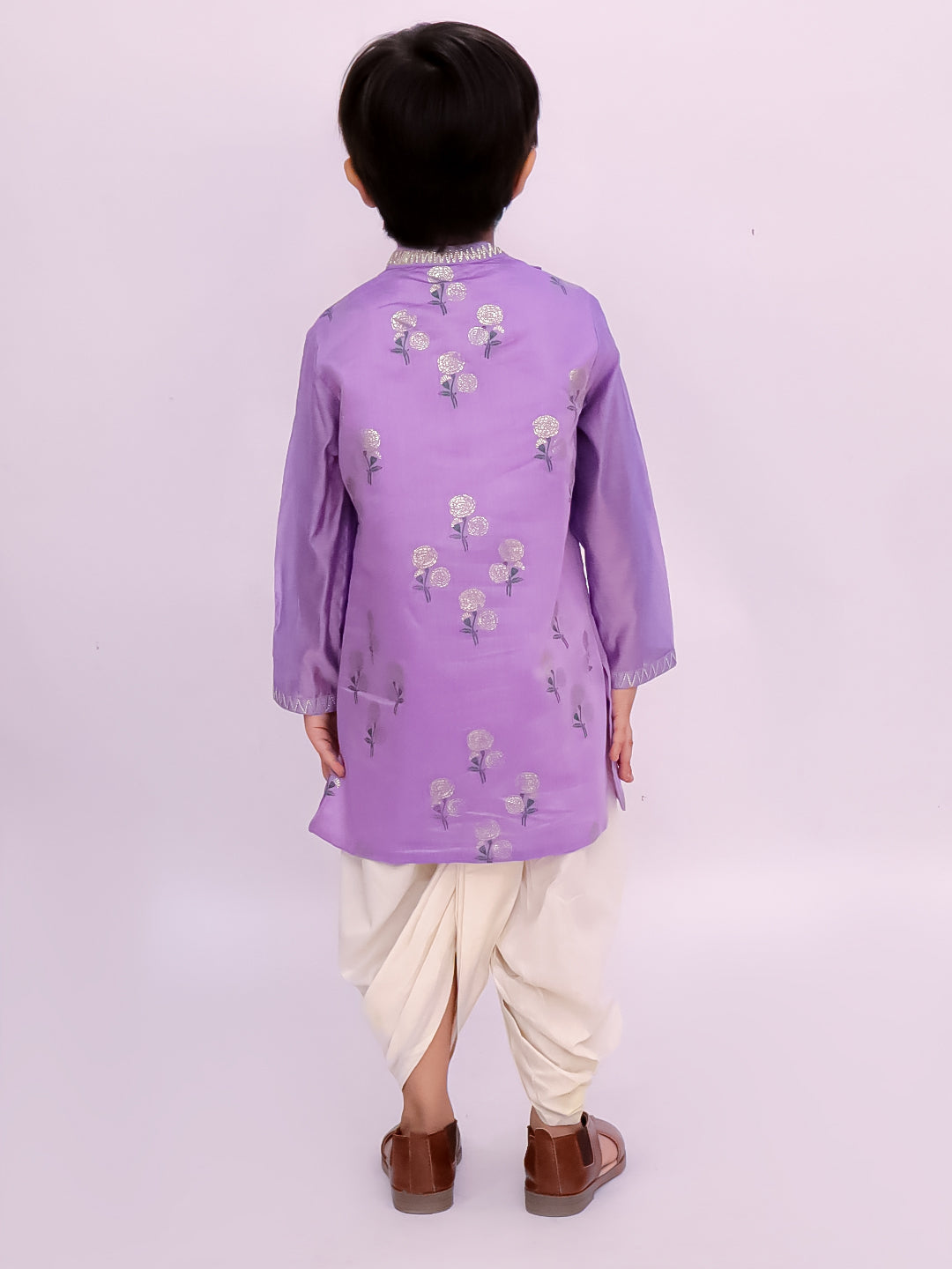 Mishti Purple Kurta Dhoti Set For Boys