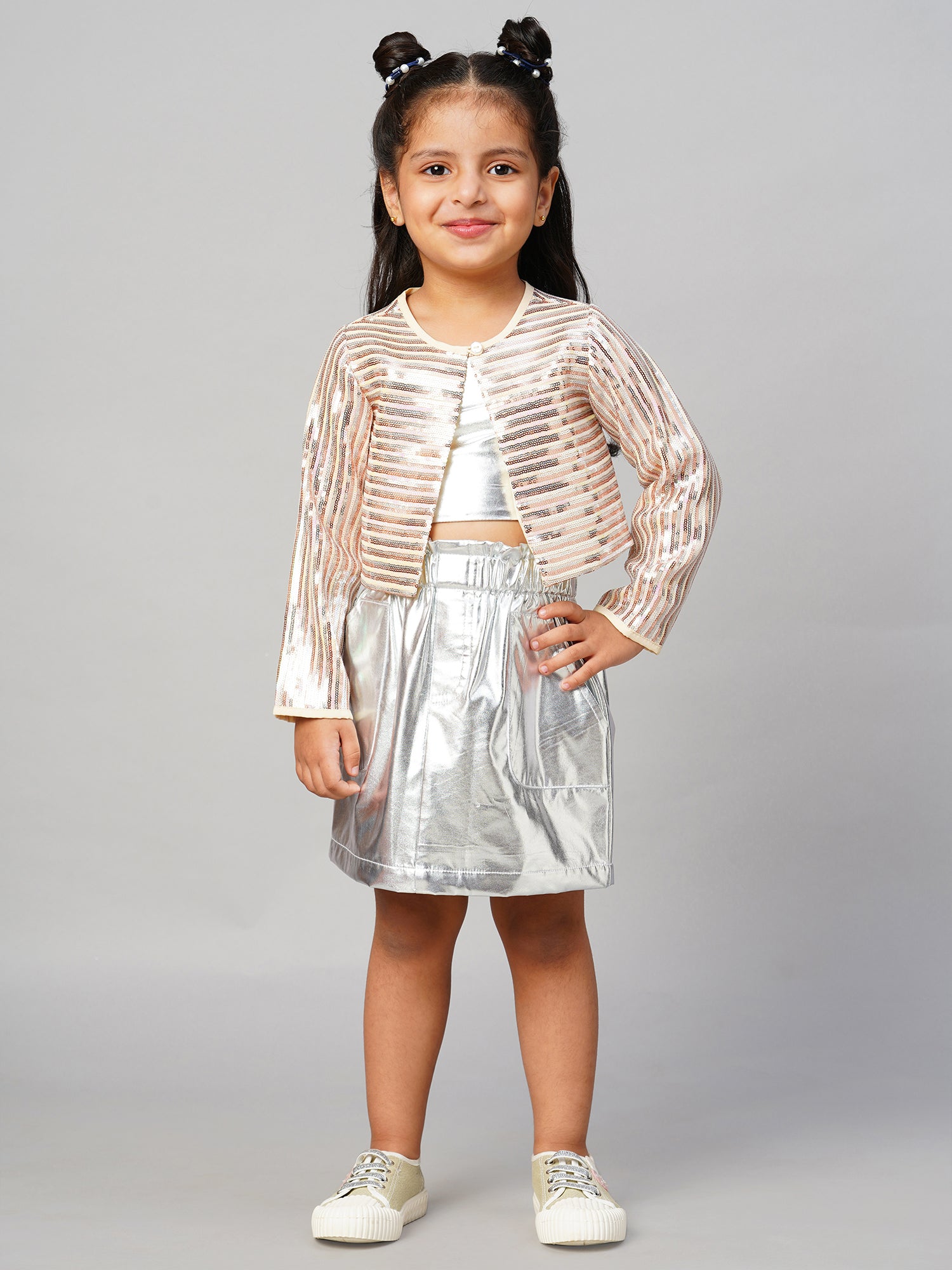 Razzle dazzle Party Gold Jacket for Girls