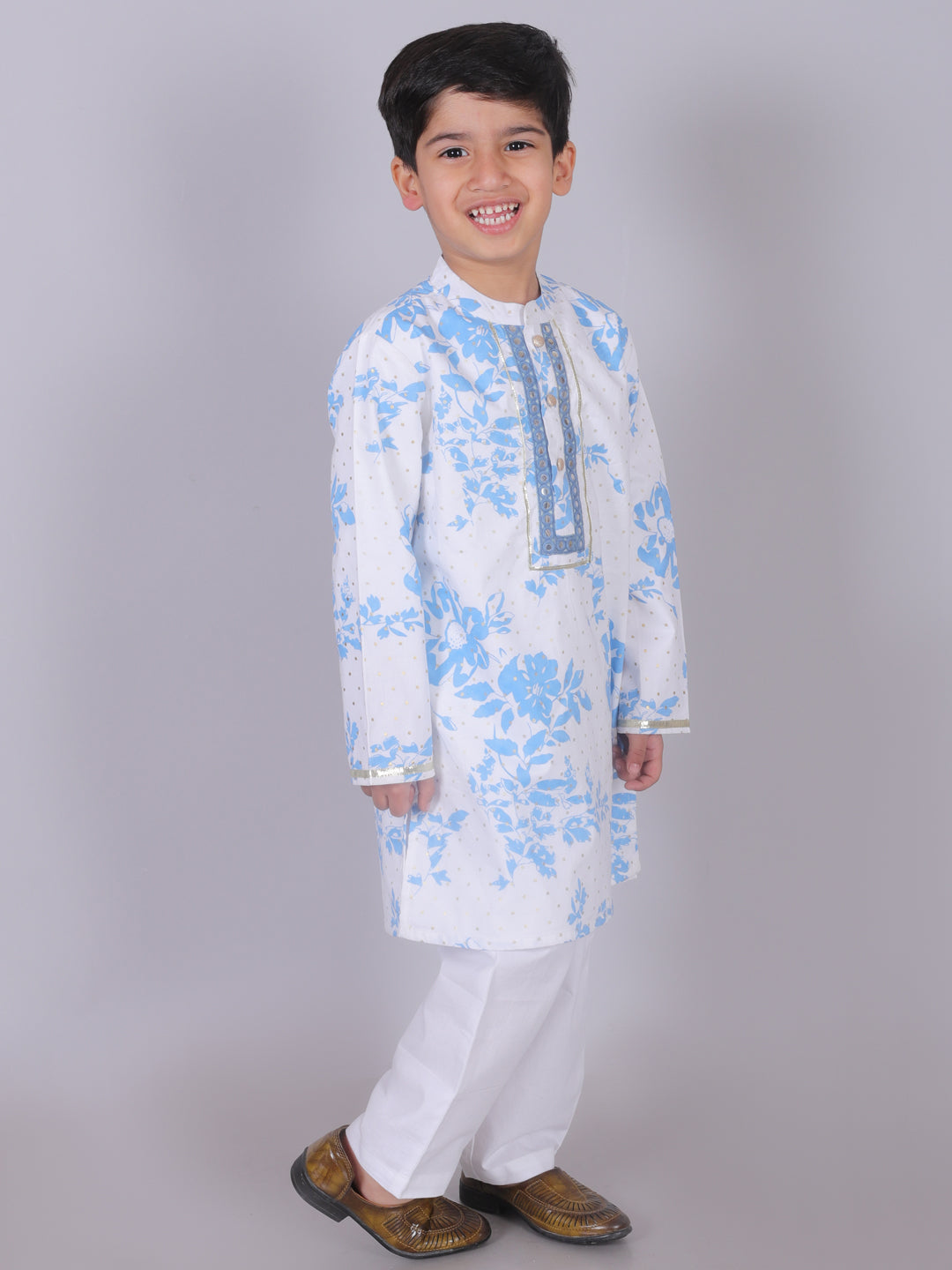 Zarqa Boys White Kurta with pant set