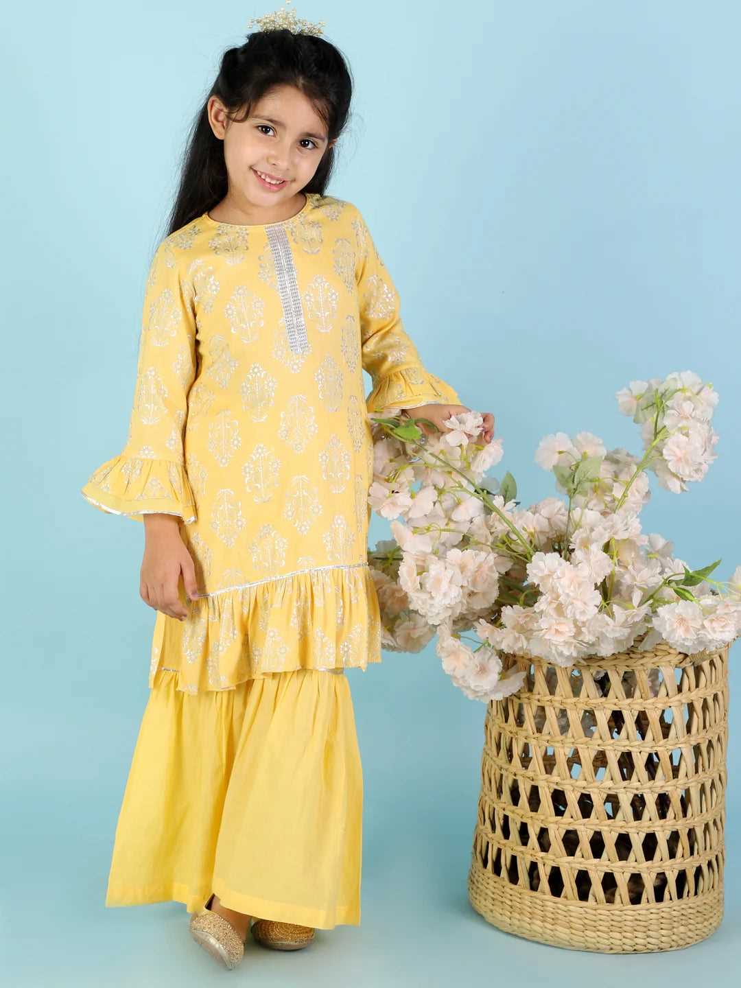 Girls kurta with sharara set