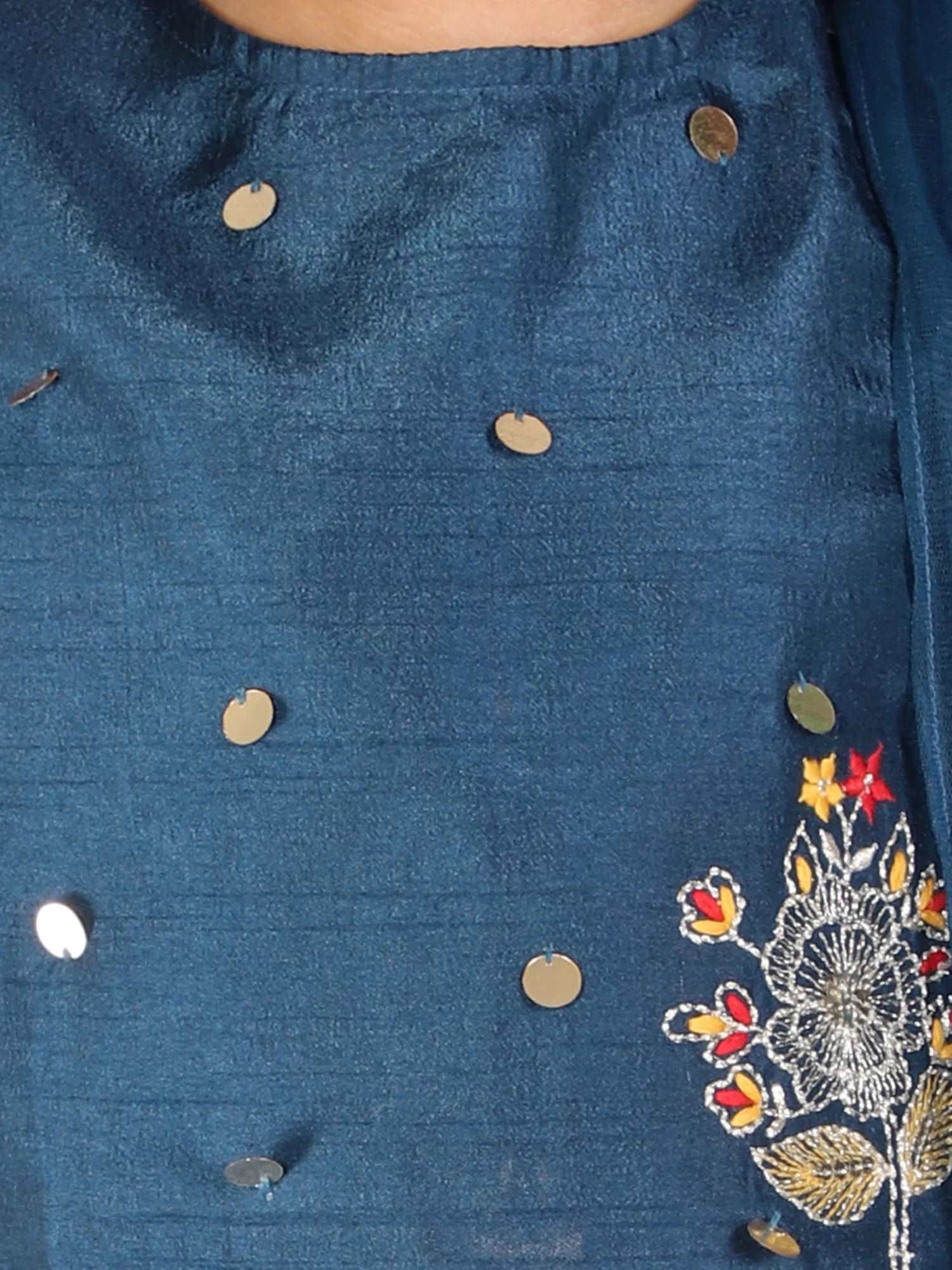 Girls jamavar choli with multicolor ghaghra & dupatta set