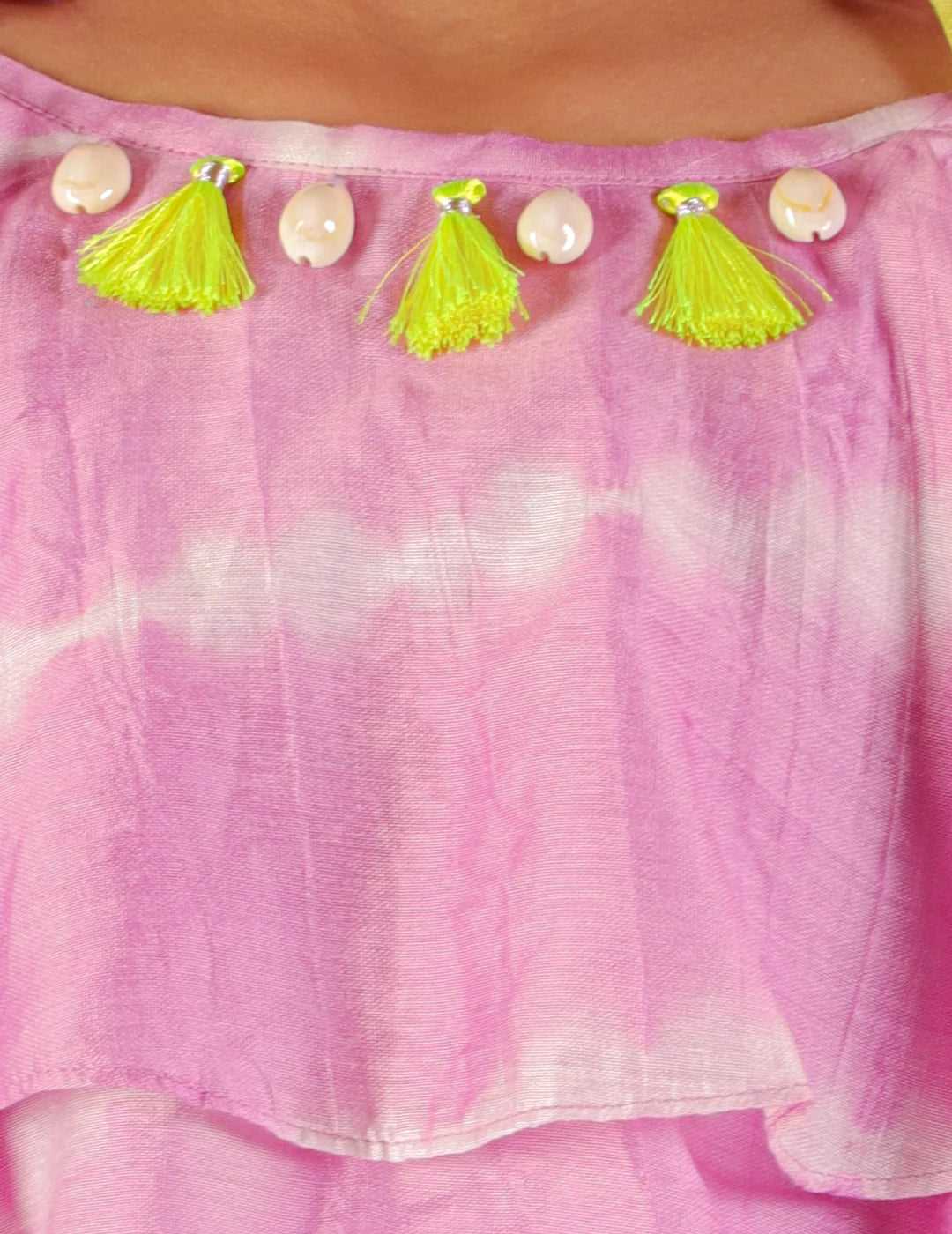 Girls Fusion Tie & Dye Flared Palazzo with Tiered Top