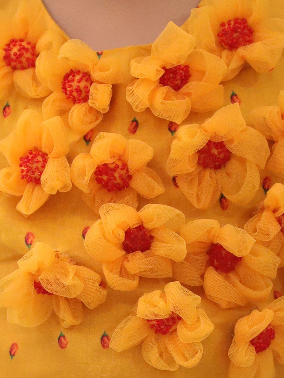 Genda Phool Mustard Choli and Lehanga Set For Girls