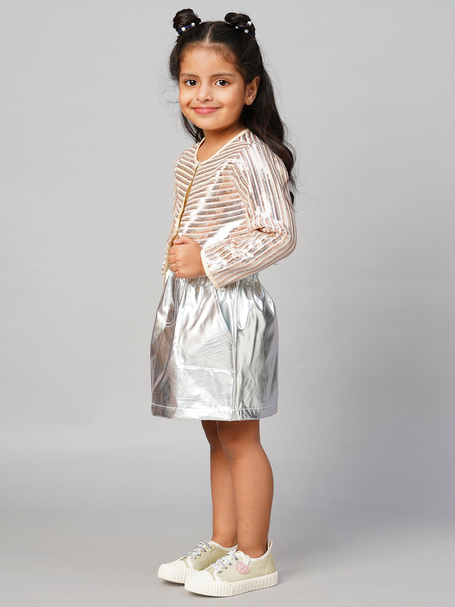 Razzle dazzle Party Gold Jacket for Girls