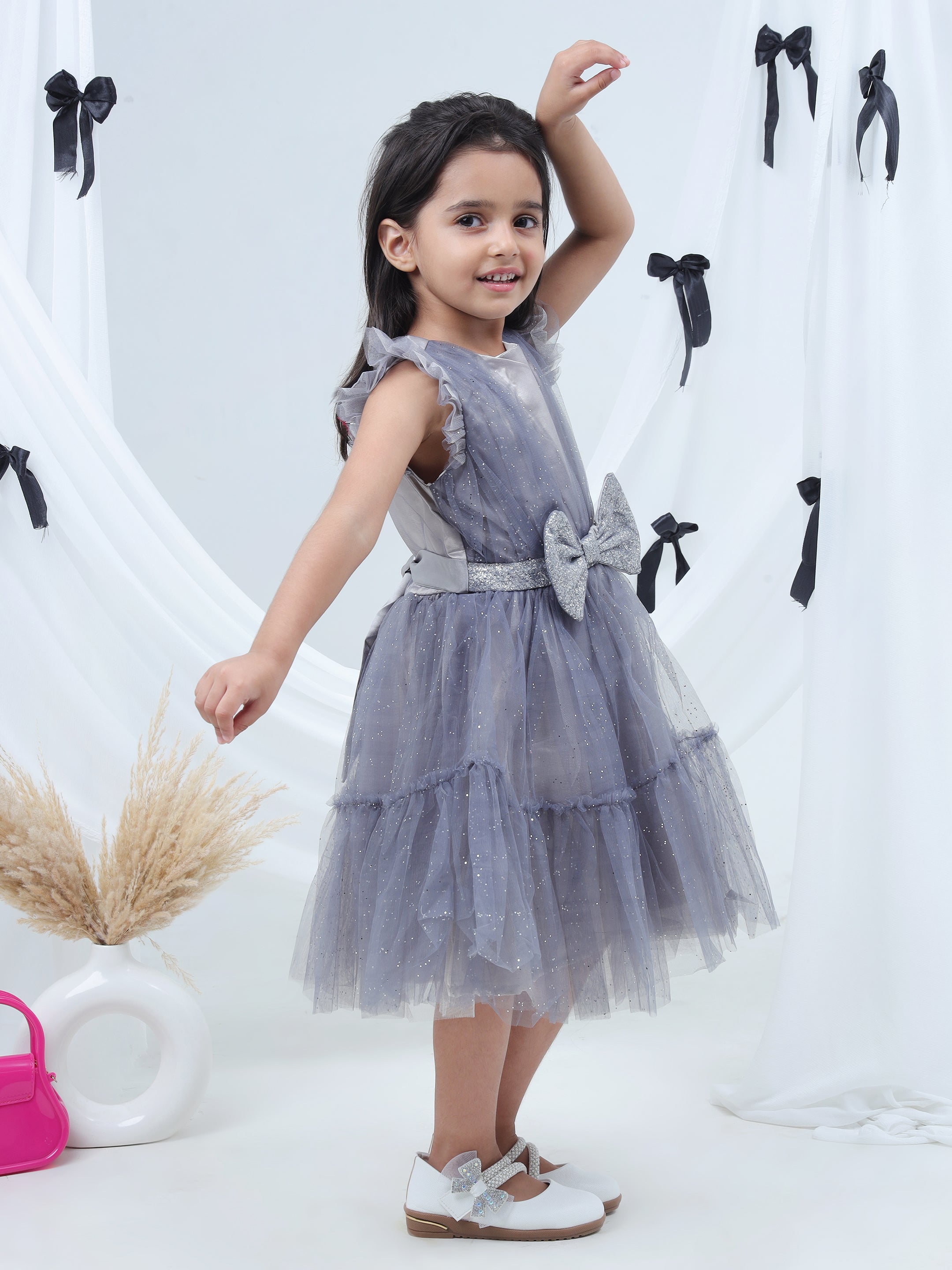 Razzle Dazzle Grey Party Dress for Girls