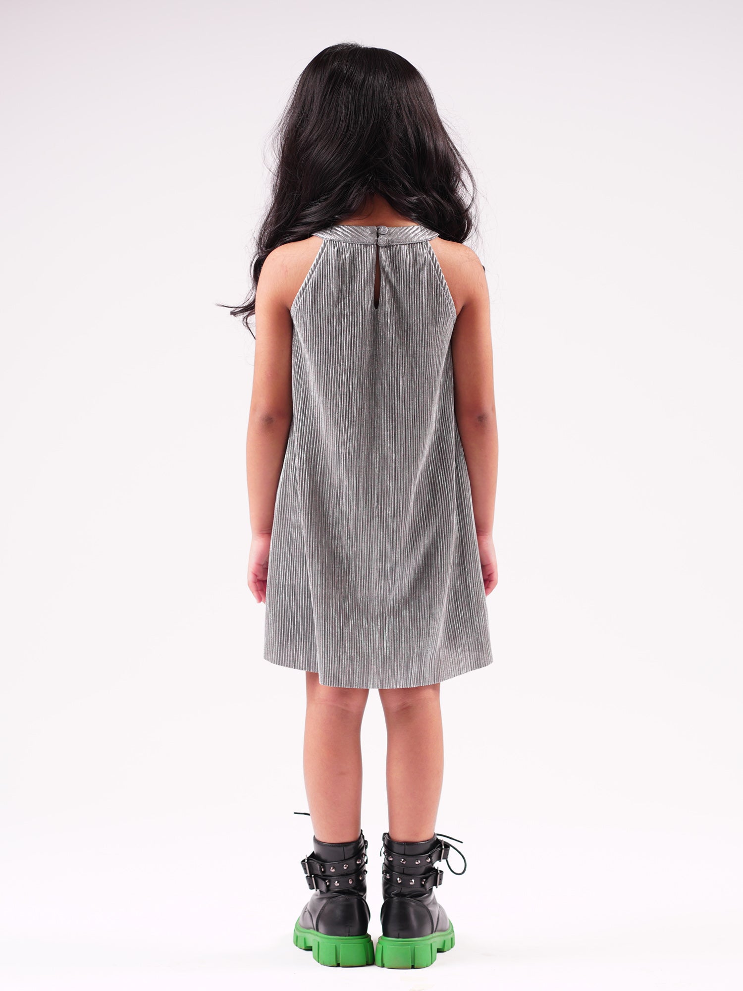 Barbie Silver shimmer Rockstar Dress For Young Girls