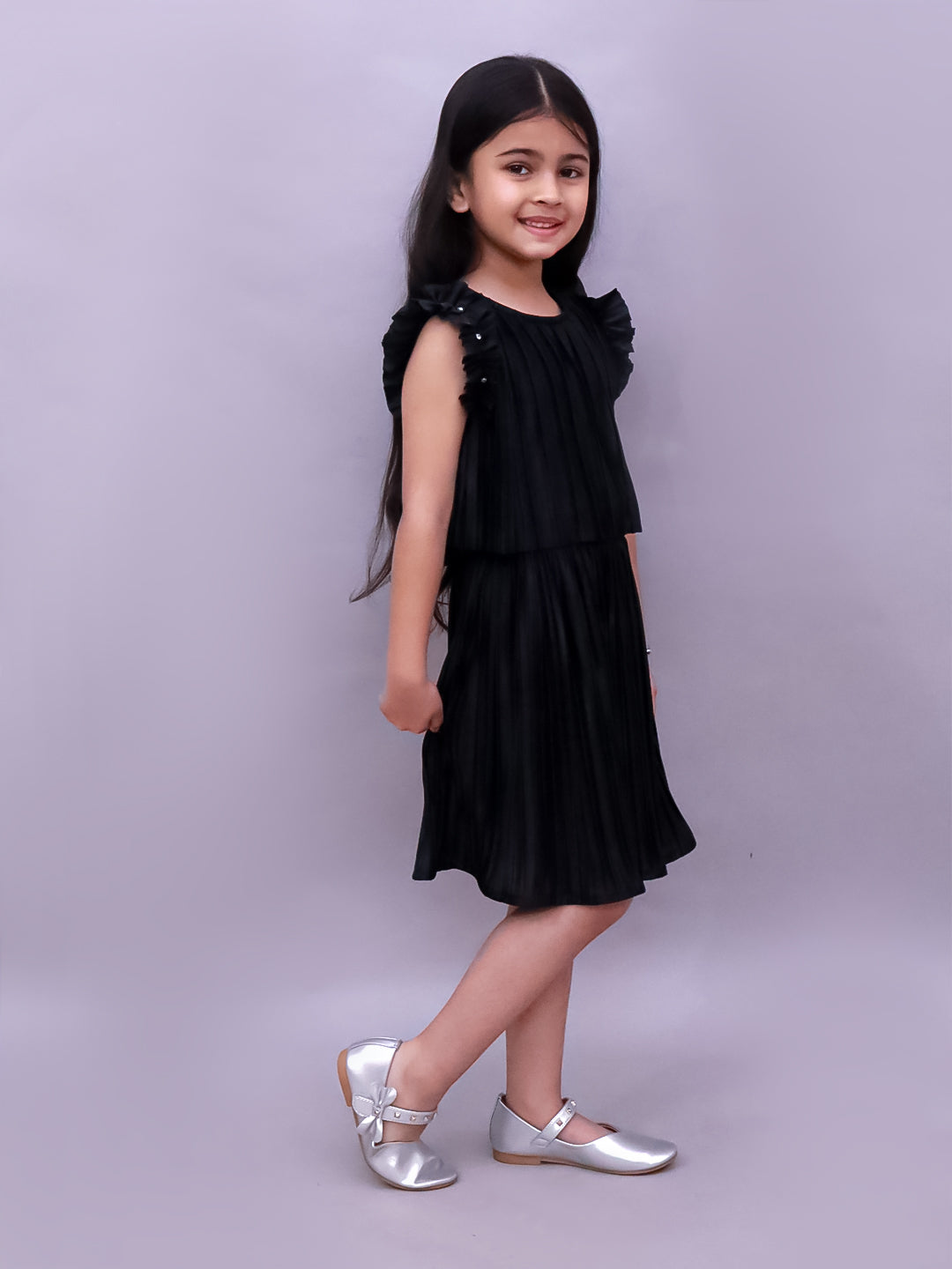 Glam Up Girls Party Black Top And Skirt