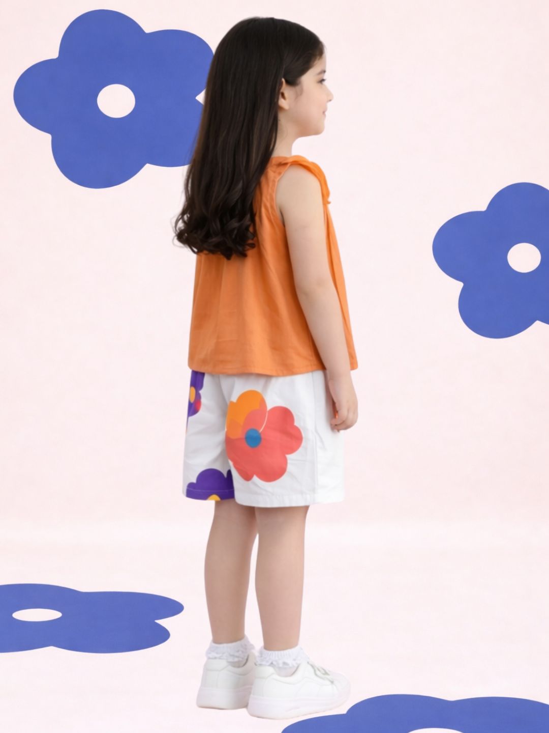 Petal Play Girls Floral Orange Co-Ordinate Set