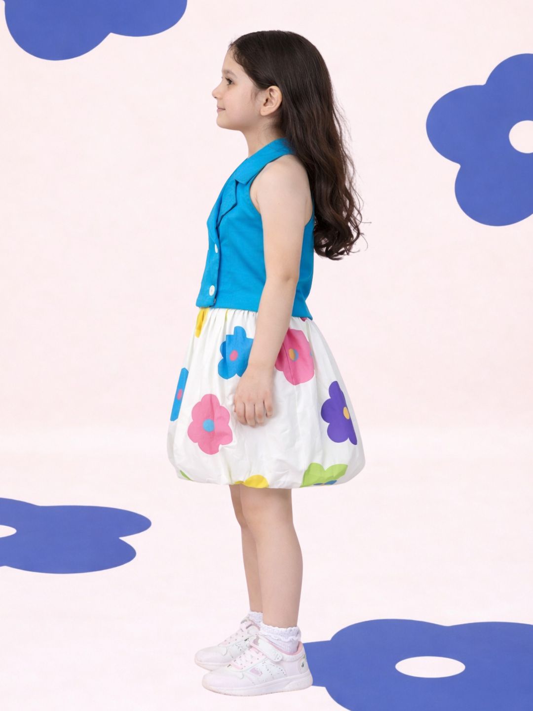 Petal Play Girls Floral Blue Co-Ordinate Set