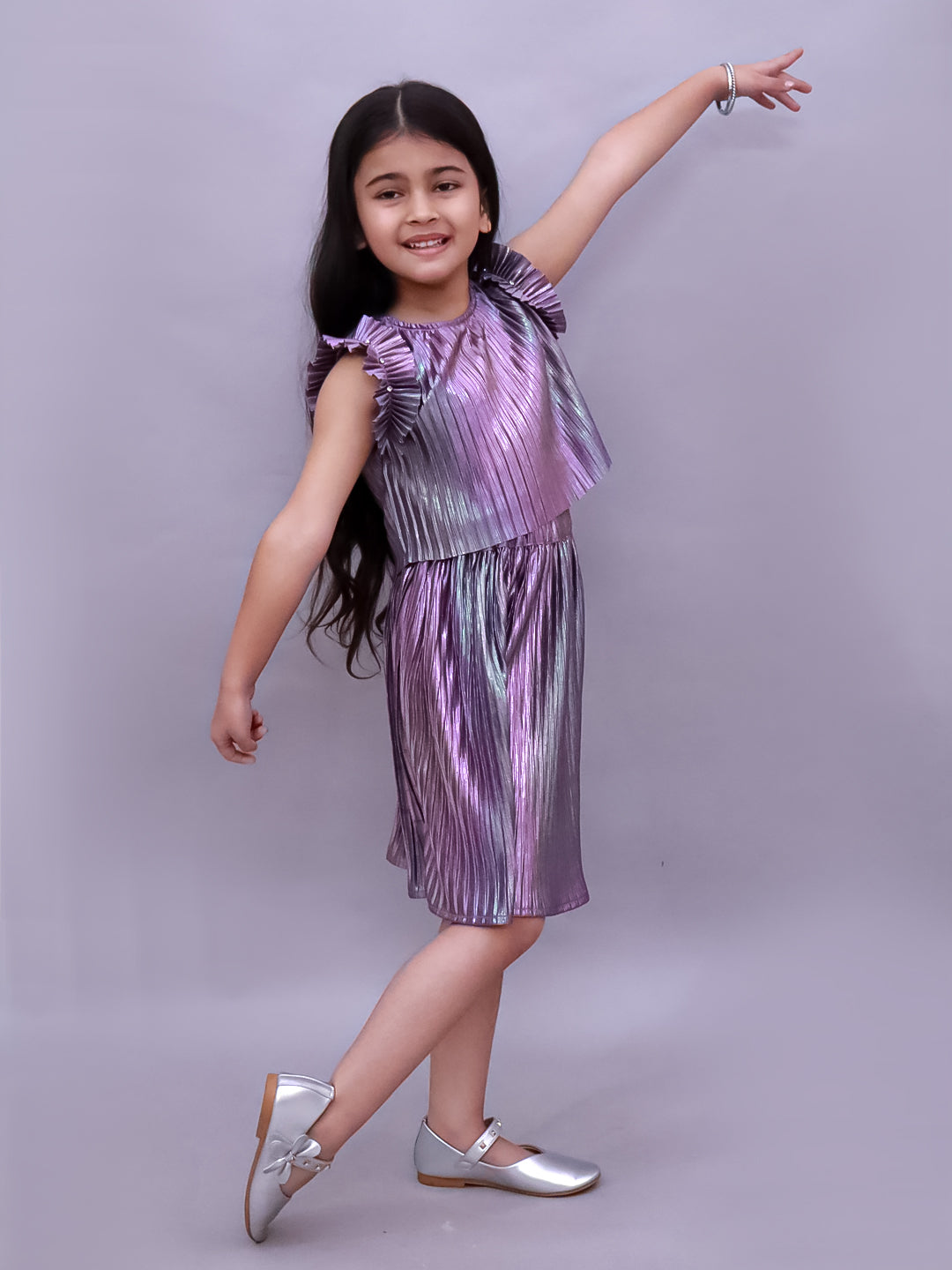 Glam Up Girls Party Mauve Top And Skirt