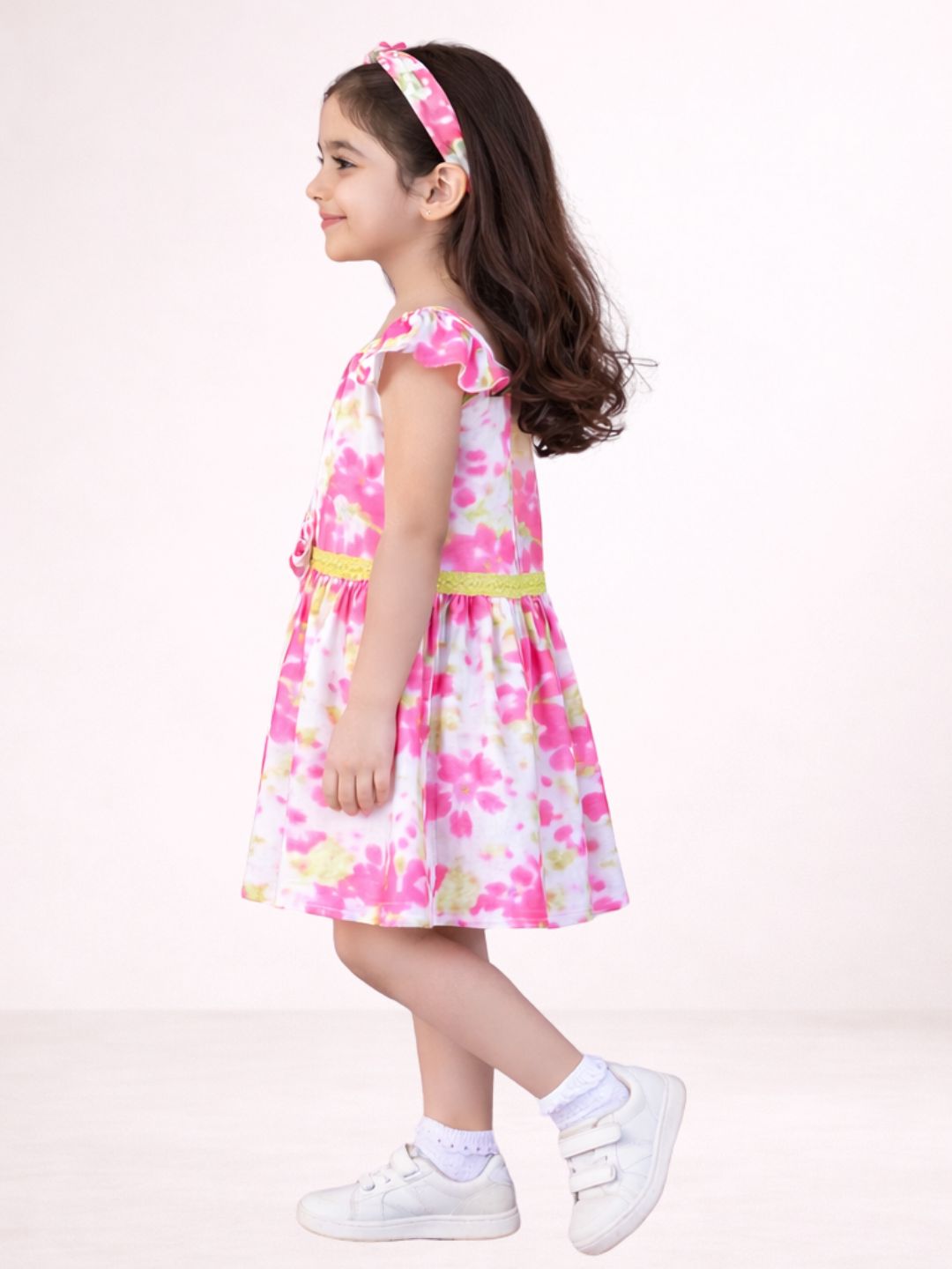 Petal Play Girls Pink Cotton Dress