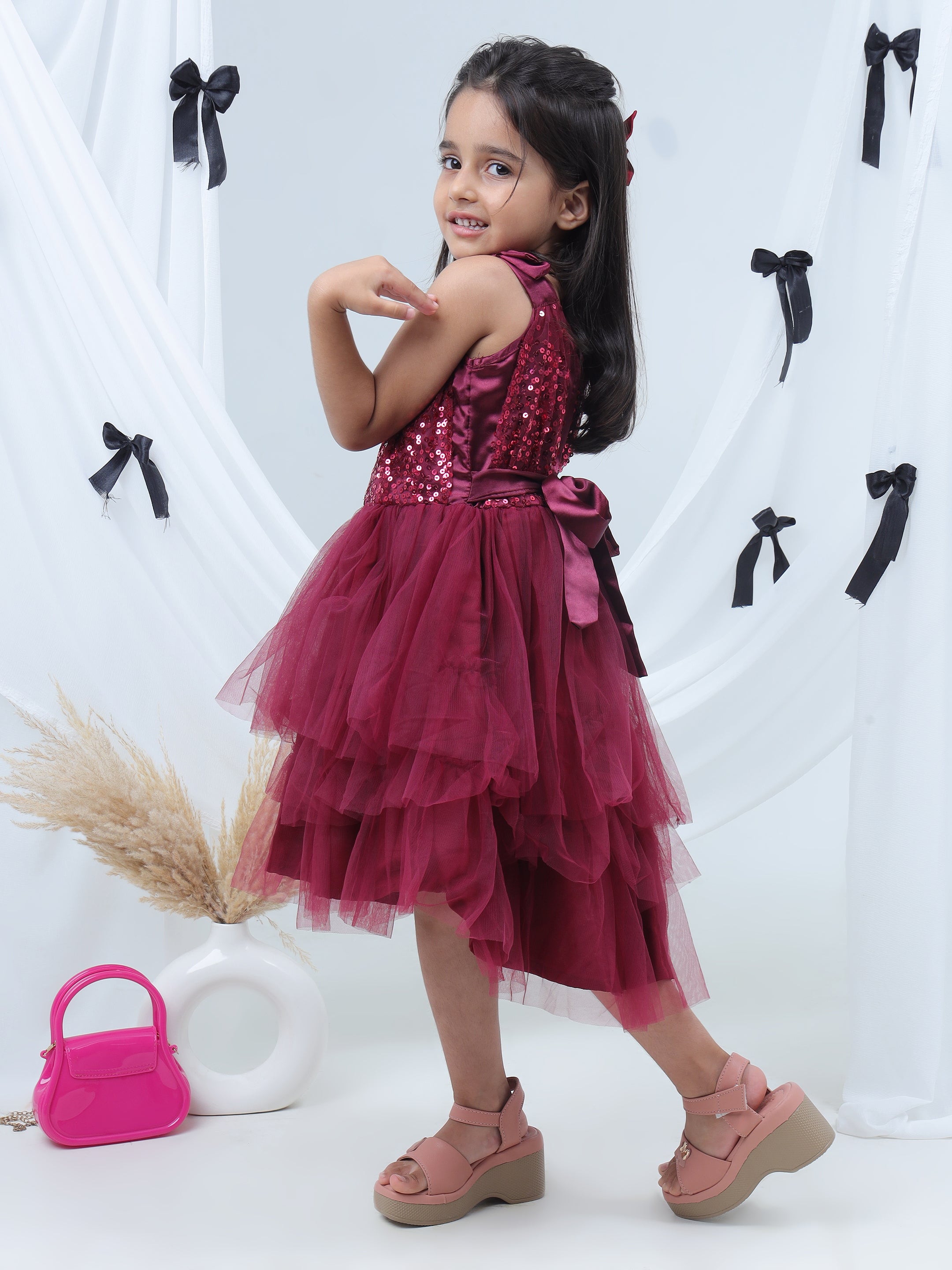 Razzle Dazzle Wine Party Dress for Girls