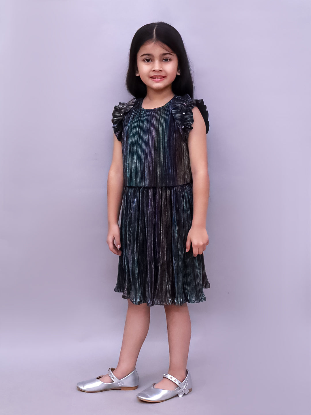 Glam Up Girls Party Grey Top And Skirt