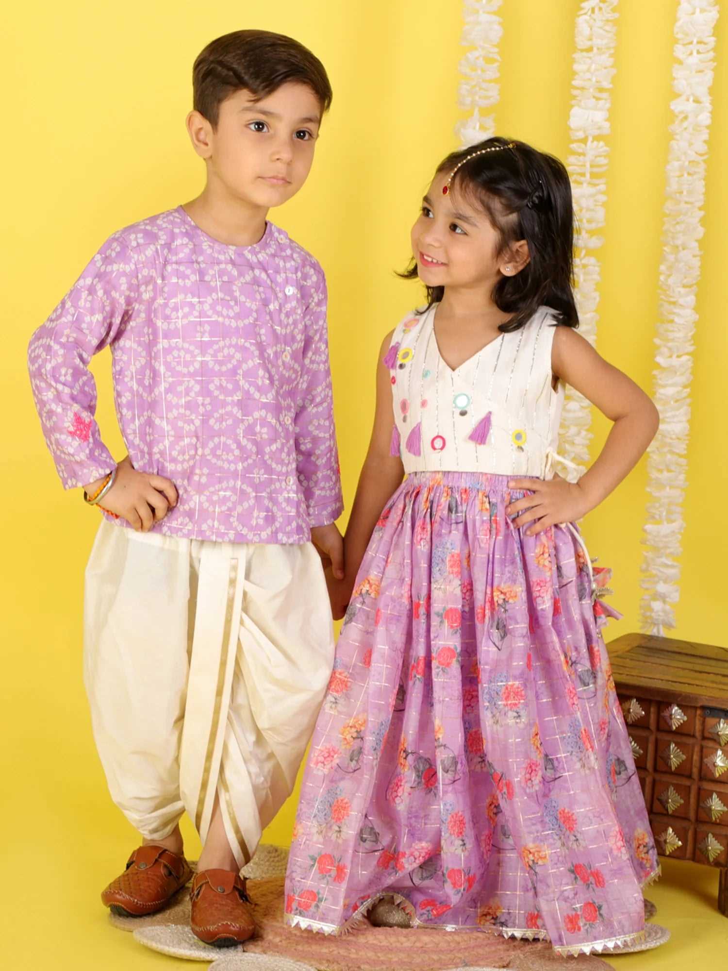 Boys printed kurta dhoti set