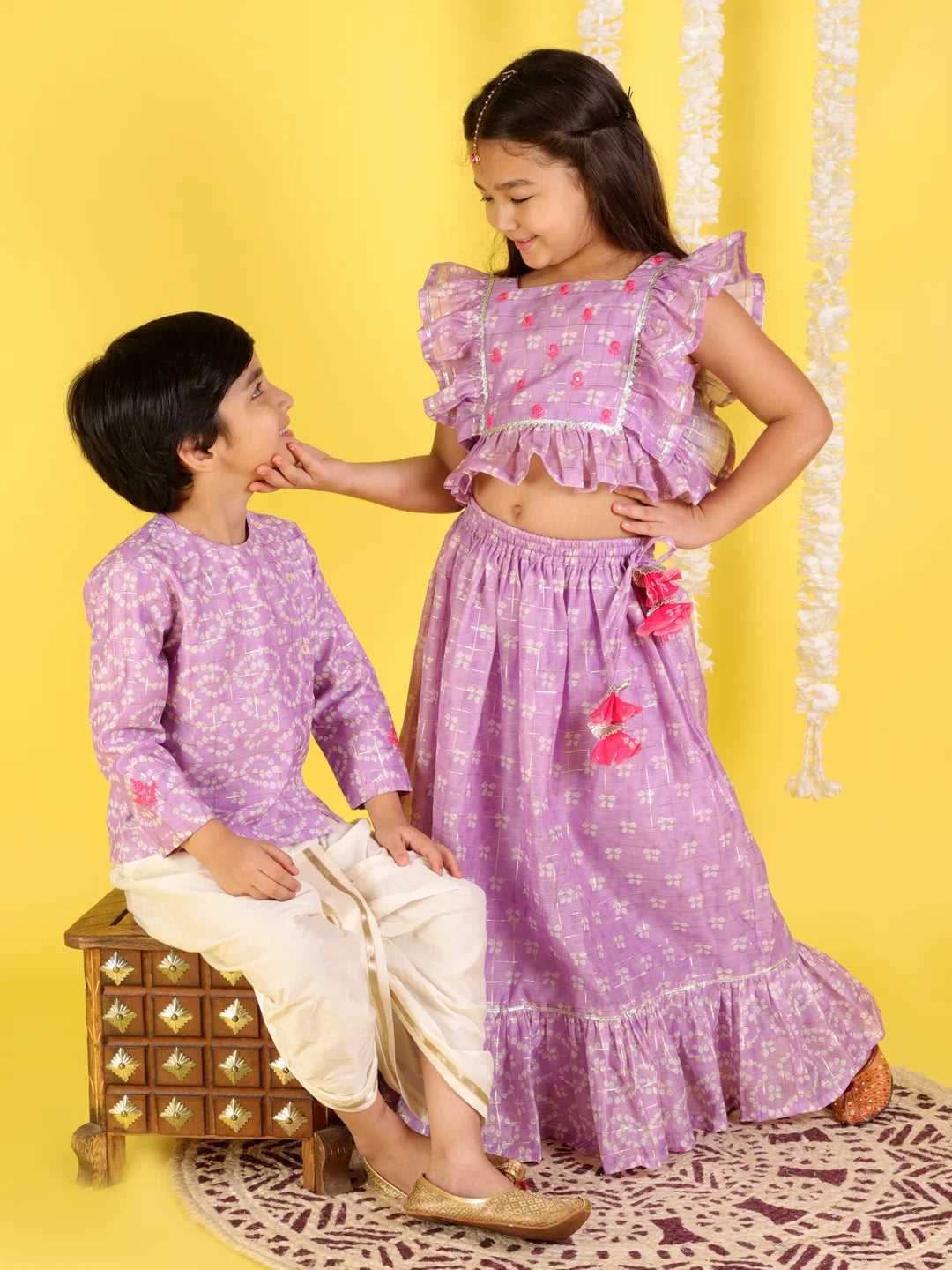 Boys printed kurta dhoti set