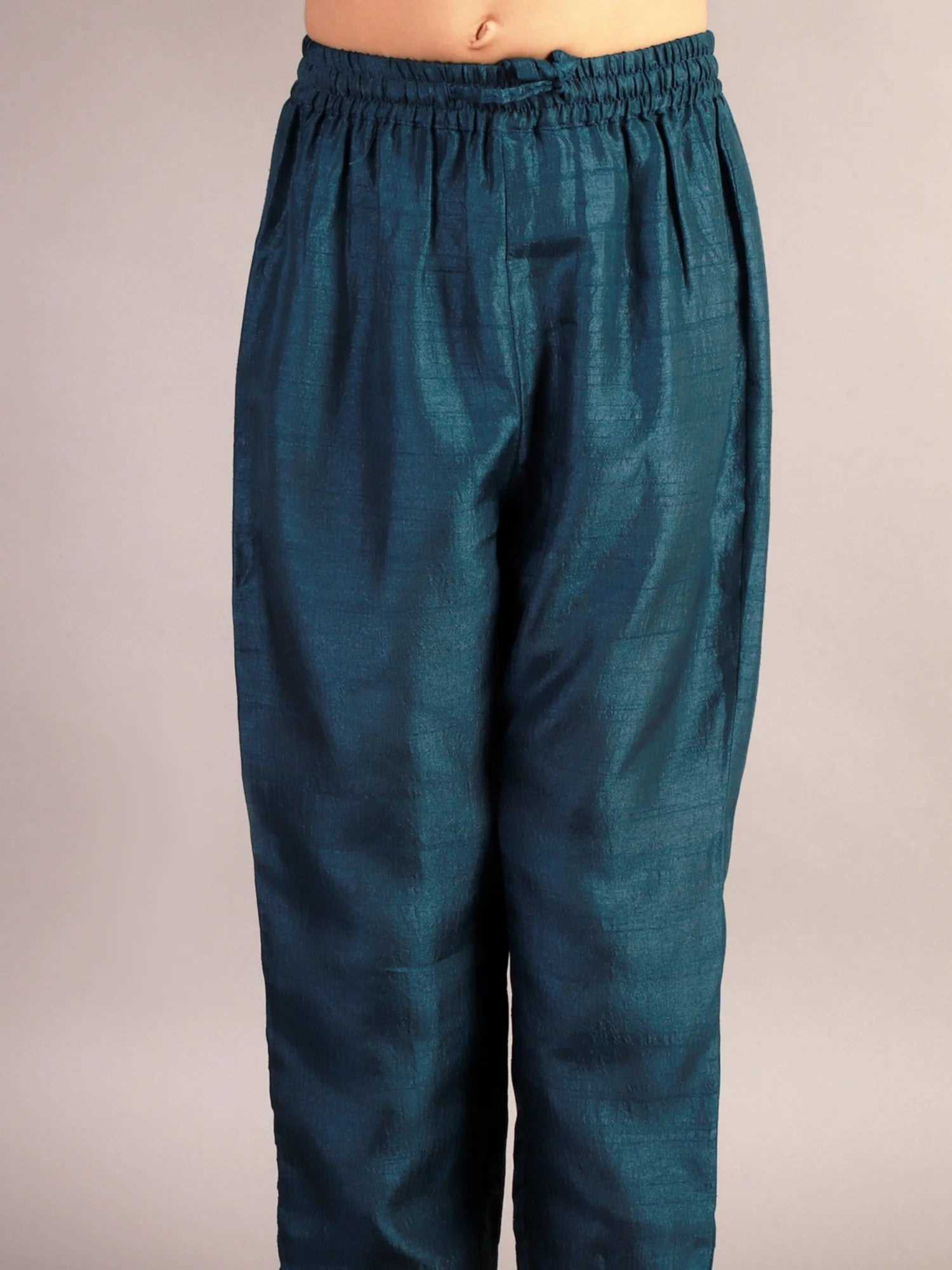 Boys jamavar printed kurt pyjama with jacket set