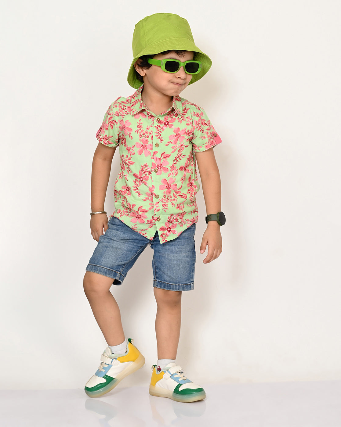 Sassy Boho Boys Pink Shirt from the sibling collection