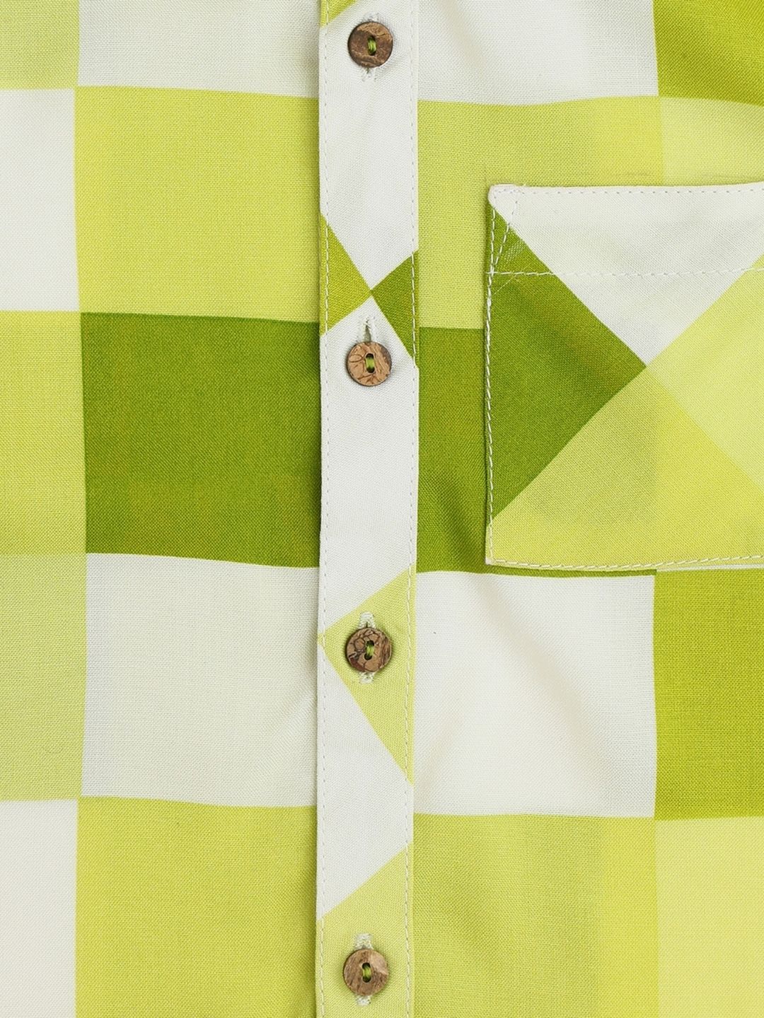Sassy Boho Boys Green Printed Shirt from the sibling collection