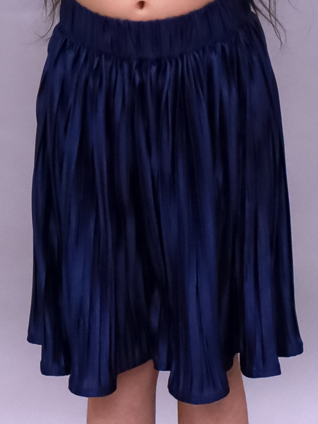 Glam Up Girls Party Pleated Navy Blue Skirt
