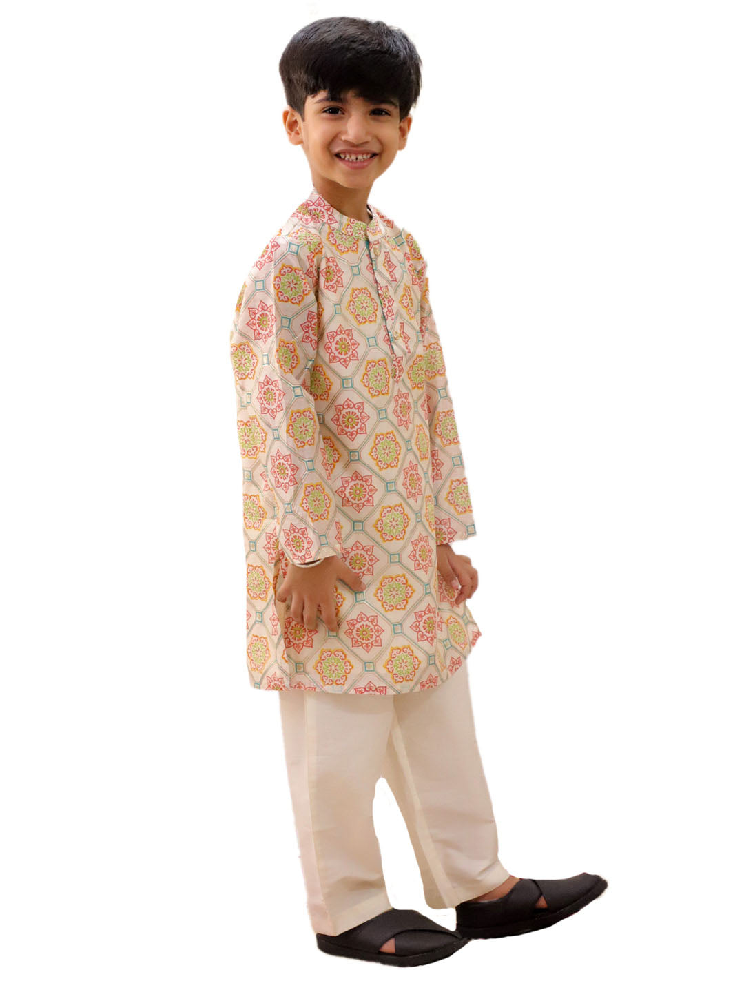 Mishti Off White Kurta Pyjama Set For Boys