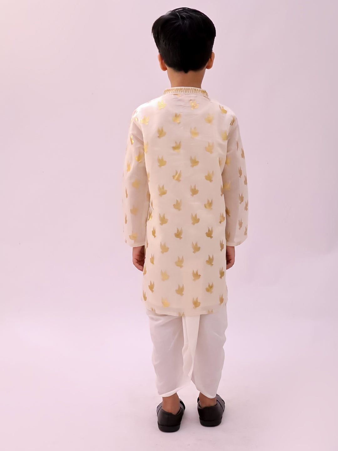 Mishti Off White Kurta and Dhoti For Boys