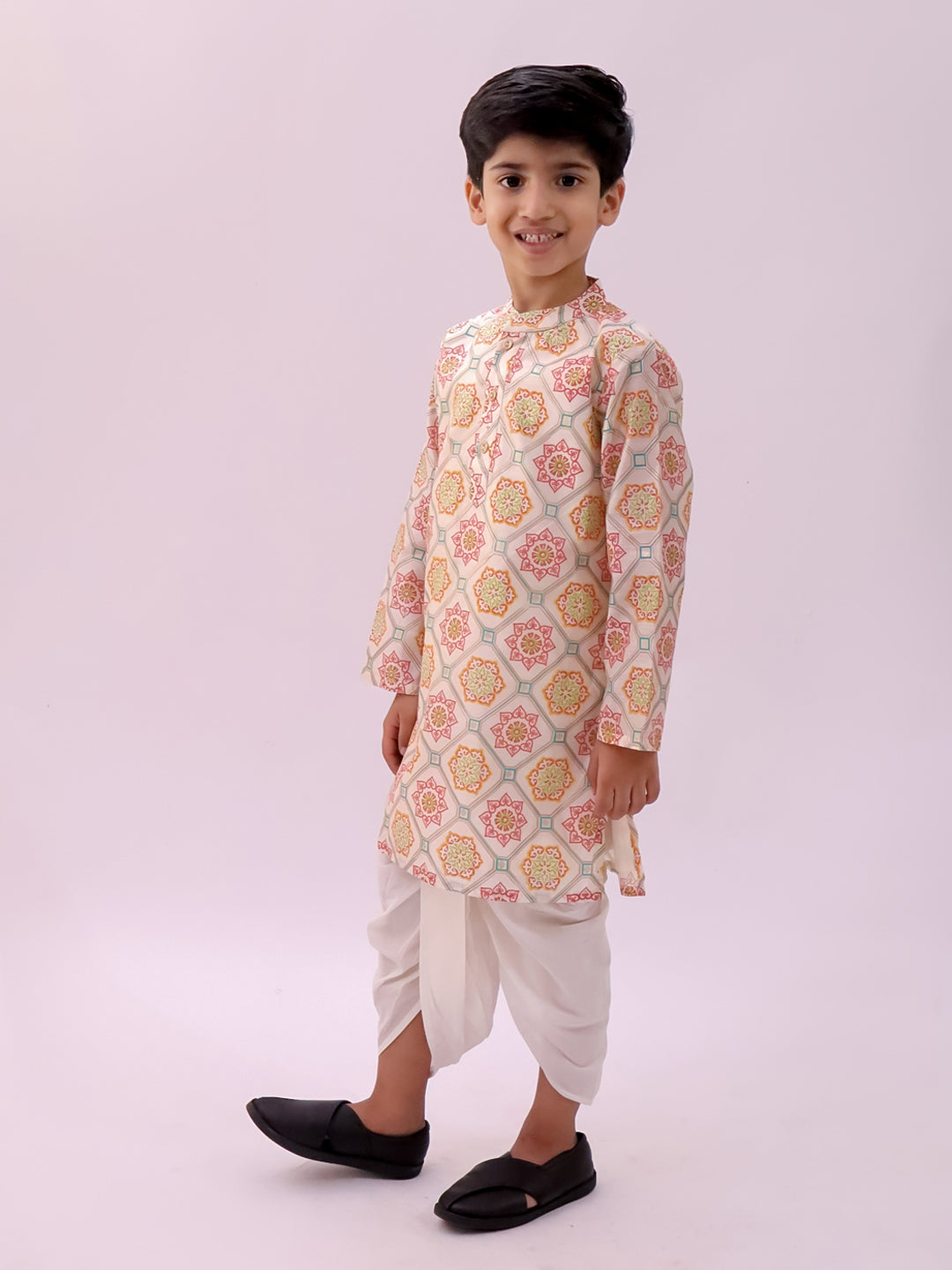Mishti Off White Kurta Dhoti Set For Boys