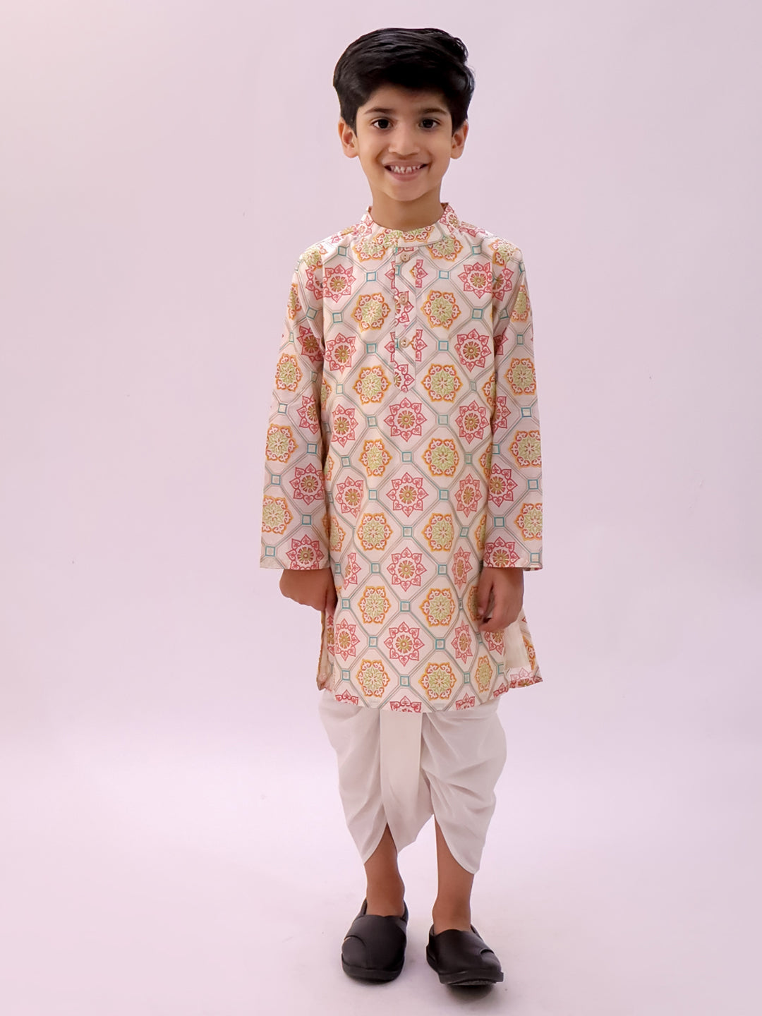 Mishti Off White Kurta Dhoti Set For Boys