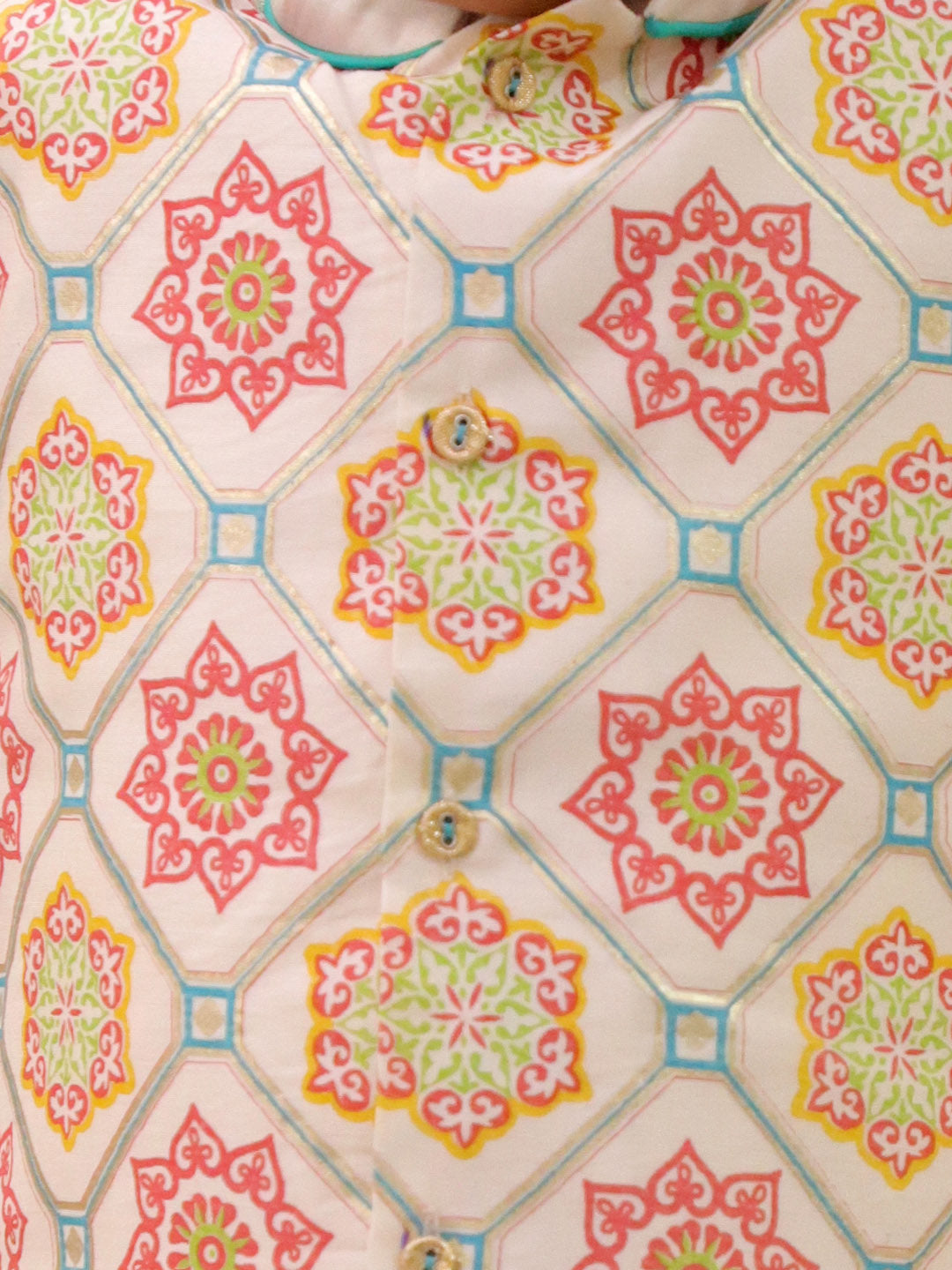 Mishti White Kurta Dhoti and Jacket For Boys