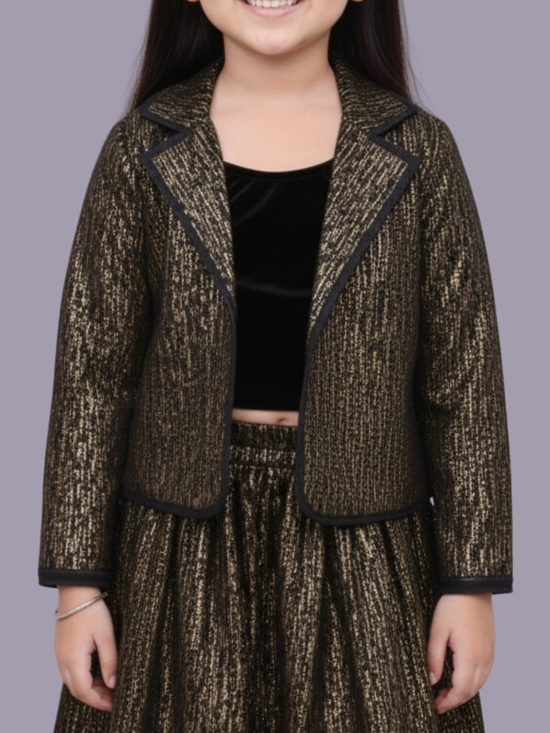 Glam up Girls Party Golden Jacket