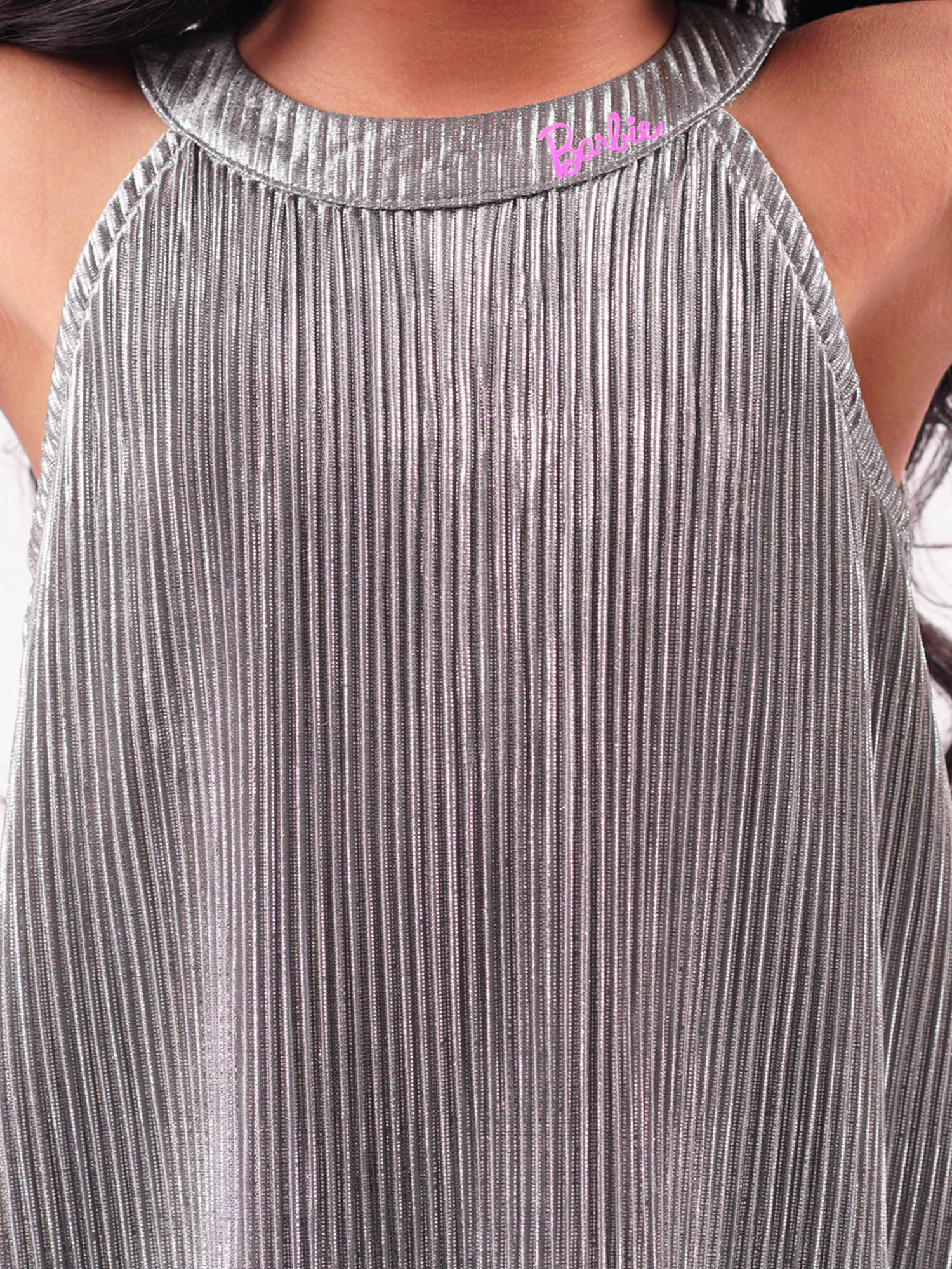 Barbie Silver shimmer Rockstar Dress For Young Girls