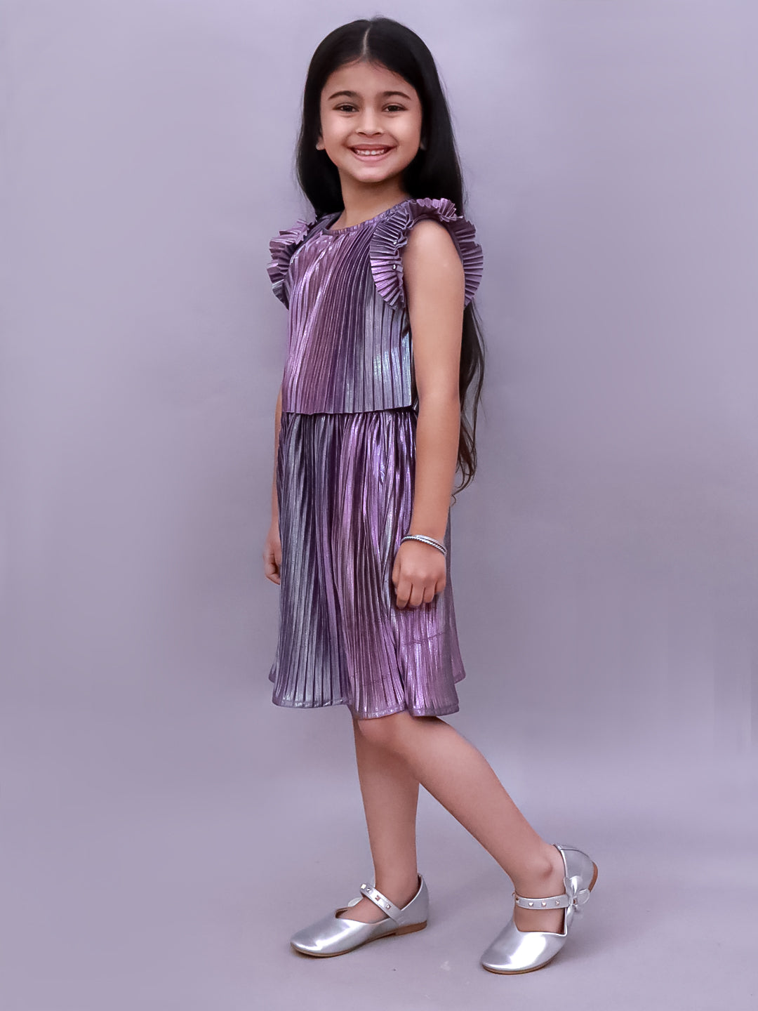 Glam Up Girls Party Mauve Top And Skirt